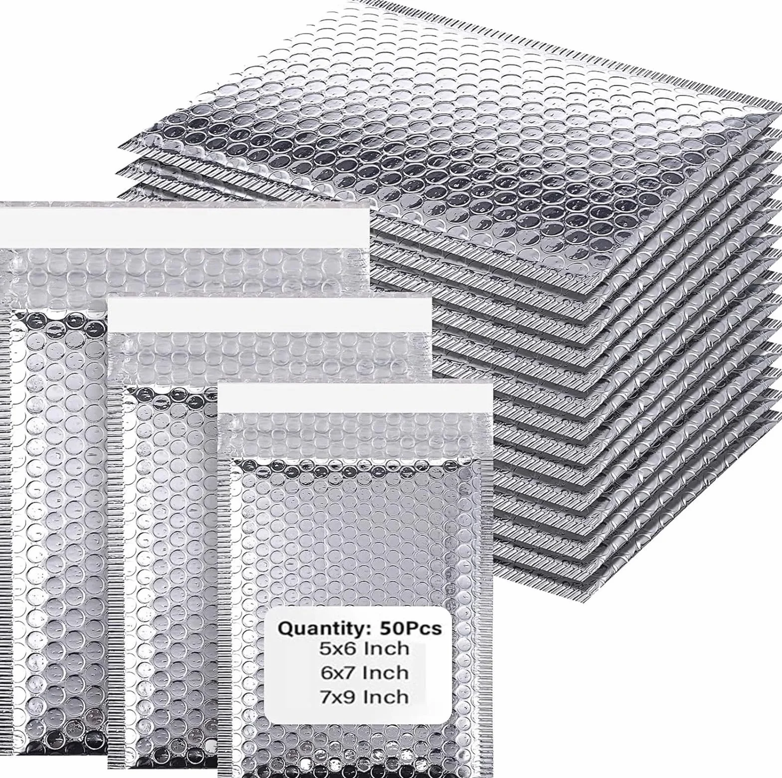 Embalaje de envío sobre burbujas plateado 50 piezas | Suministros Bolsa De Embalaje Bolsas Oficina De Correo for Pequeñas Empresas(15*20cm)
