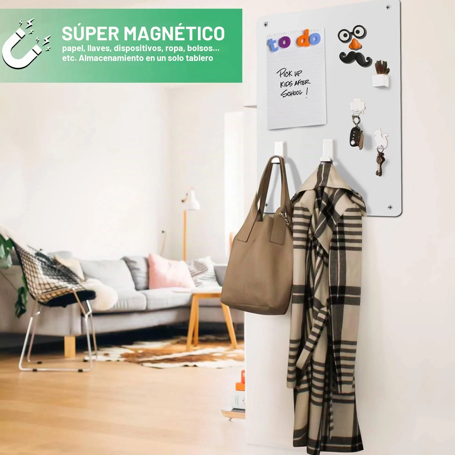 Placa Magnética para Imanes, Tablero Magnético Grande Pared, Pizarra Adhesiva (Blanco - 2 Paquetes)