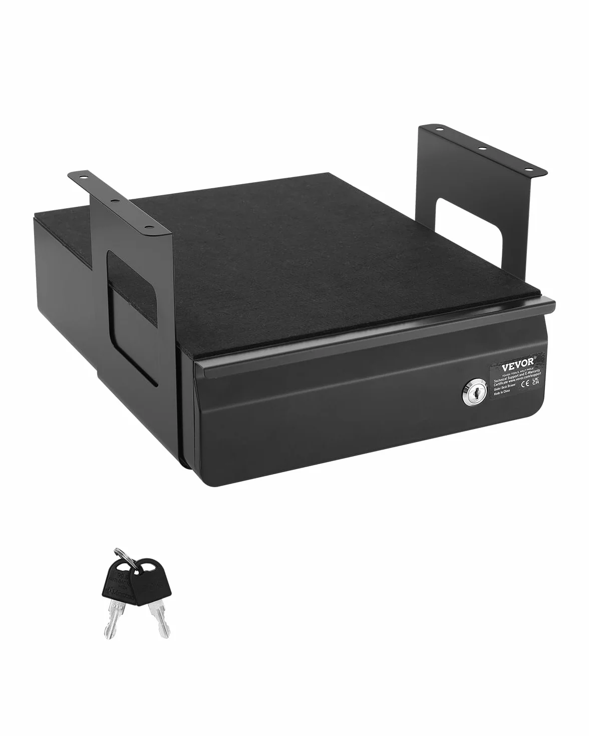 VEVOR Cajón Deslizable Debajo del Escritorio con Cerradura, Organizador de Almacenamiento Oculto, 365 x 335 x 185 mm