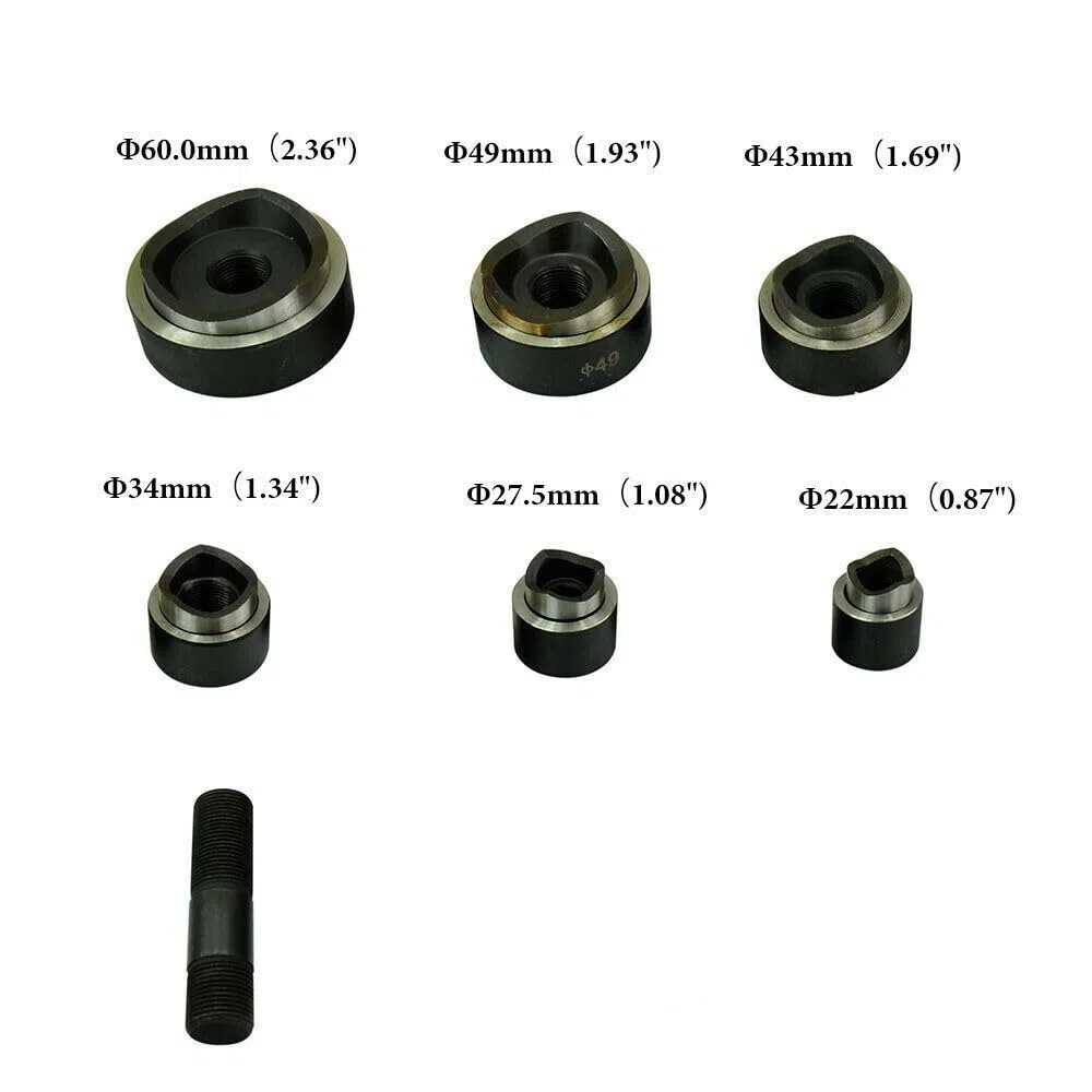 8T Juego de sellos hidráulicos de impacto, perforadora de chapa, perforadora hidráulica manual, 22-60 mm, bomba hidráulica, adecuado para muchos materiales como aluminio, acero y plástico