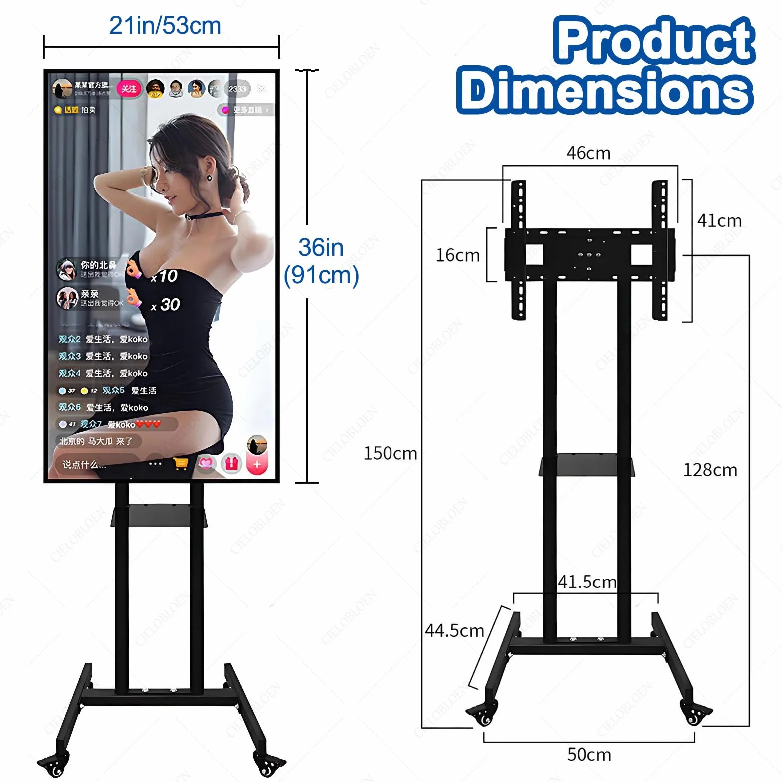 Pizarra Digital interactiva de 36 Pulgadas, 1080P, Dispositivo electrónico para reuniones, sin Pantalla táctil, para transmisión en Vivo, enseñanza y Publicidad, con conexión