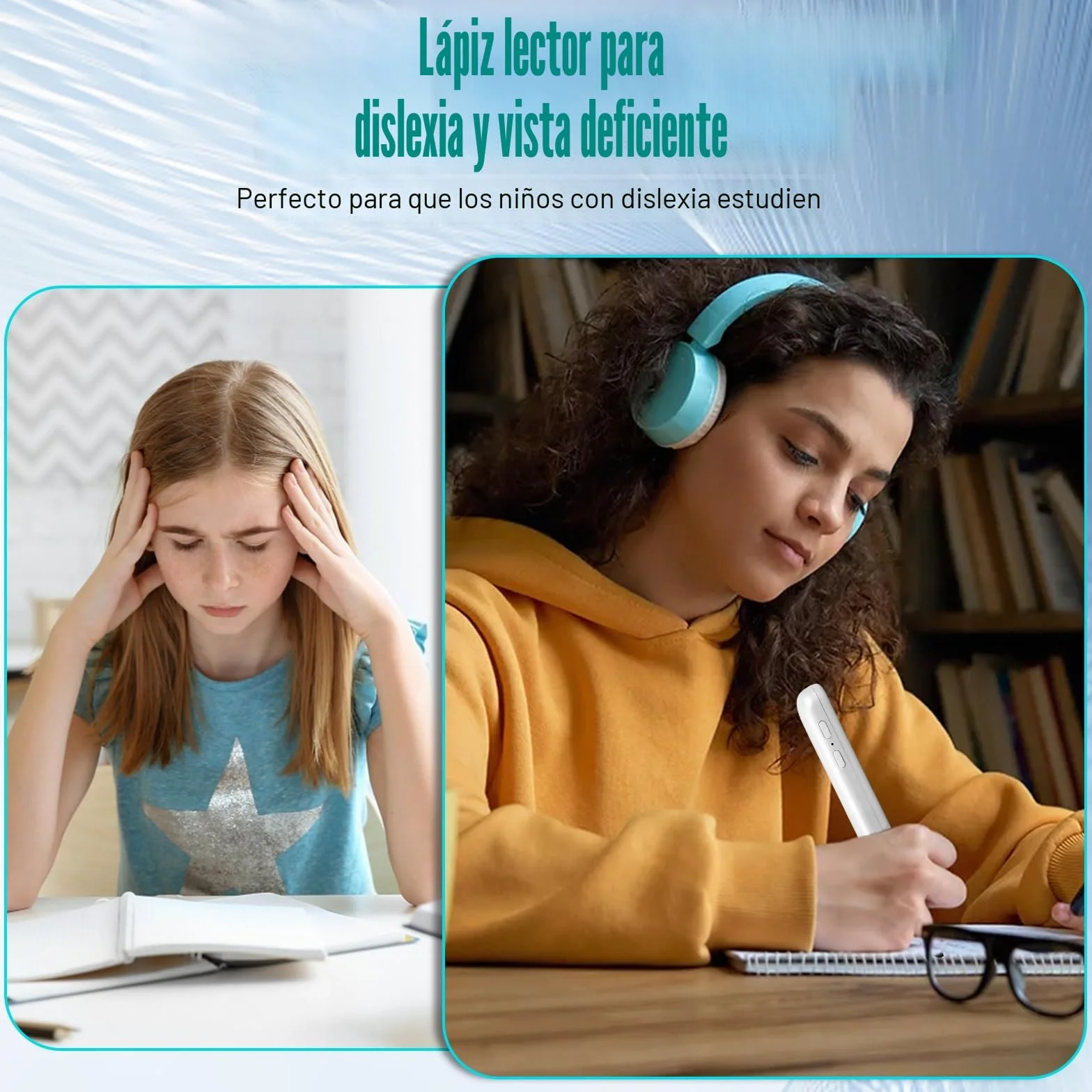 Lápiz de traductor de escaneo, 142 idiomas en línea, lector de escaneo con pantalla táctil de 3,7 pulgadas, lápiz de lectura en tiempo real para dislexia (blanco)