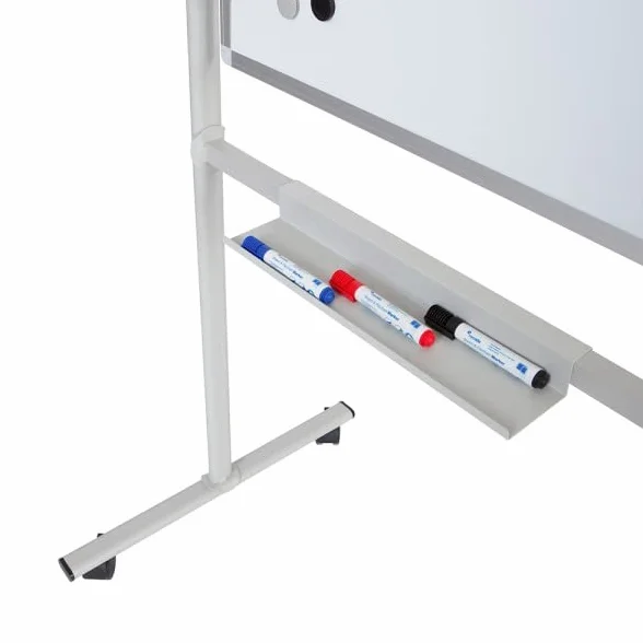 Rocada, Soporte Móvil Giratorio, Soporte para Pizarra de Doble Cara, Ideal para Pizarra Doble Cara desde 120 cm a 200 cm de longitud, Incluye Bandeja y Ruedas,M-T-ST-2101E