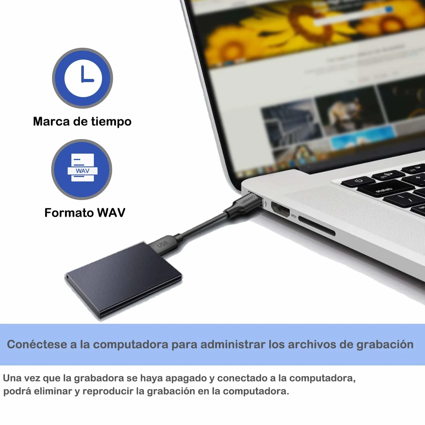 Grabadora de Voz, Mini Grabadora de Voz Profesional de 64 GB con Activación por Voz 60 Horas de Tiempo de Grabación Grabadora de Voz Recargable por USB para Reuniones Entrevistas Conferencias