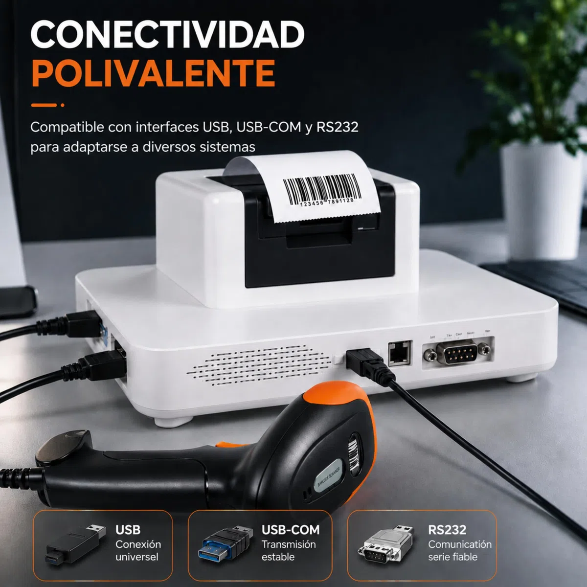 Alcachofa de código de barras USB 1D 2D QR, escáner de código de barras Plug and Play, lector IP54 a prueba de golpes, escáner compatible con Windows Mac Linux, lector QR, EAN UPC...