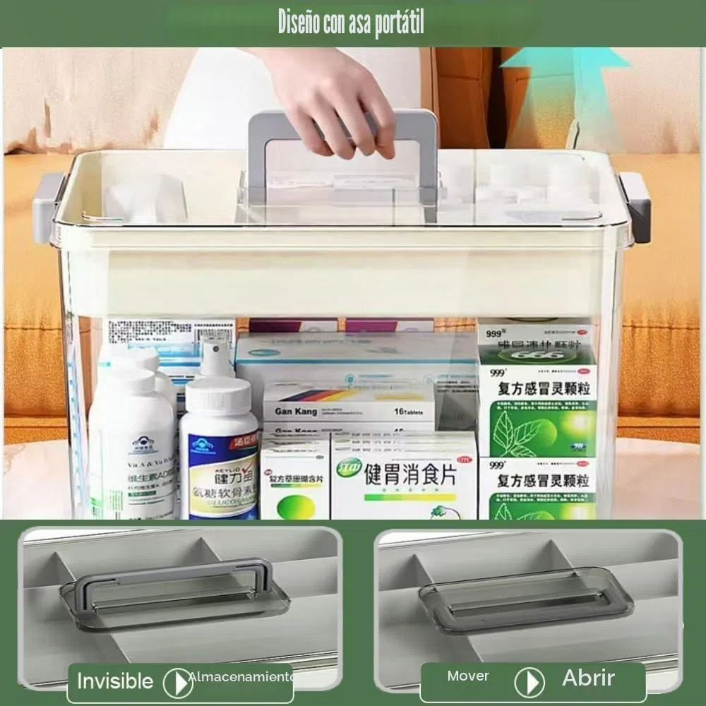 Medicine box, caja para medicina,caja organizadora de medicina, para medicamentos en casa, multifunción Caja de medicamentos con asa para Joyas, medicamentos y