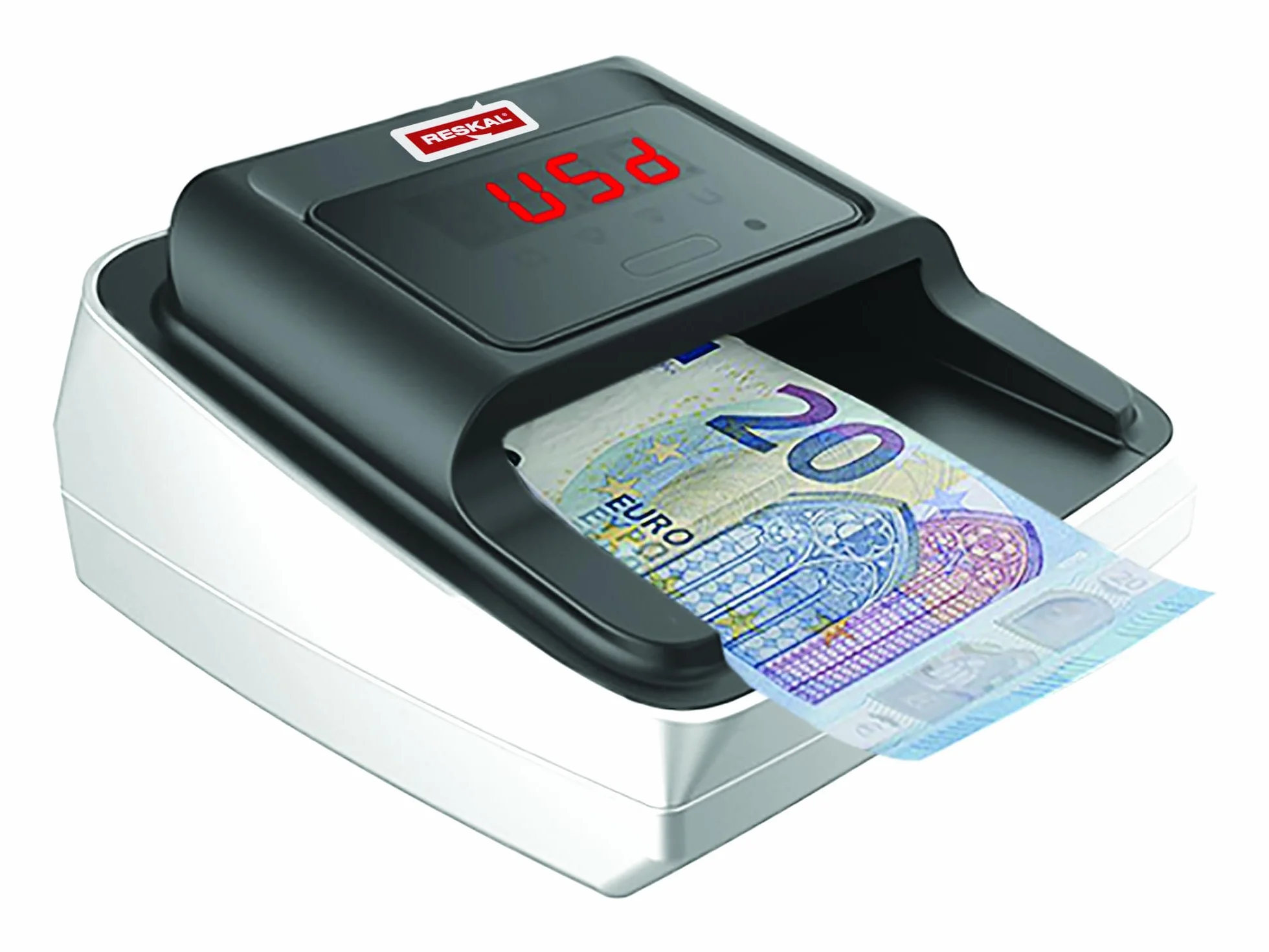 Reskal Detector Electrónico Móvil Falso Billetes EUR-USD-GBP