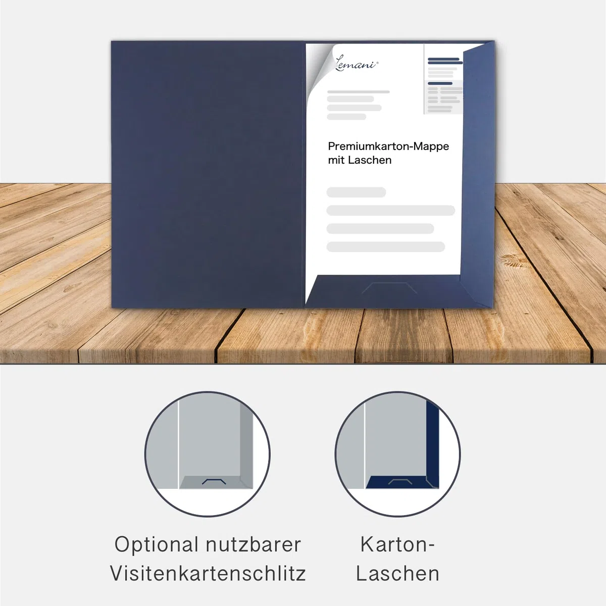 Carpeta de presentación A4 en azul marino (20 unidades) – Cartón premium muy estable de 375 g/m² – directamente del fabricante STRATAG – Carpeta de documentos carpeta A4 carpeta de papel carpeta de