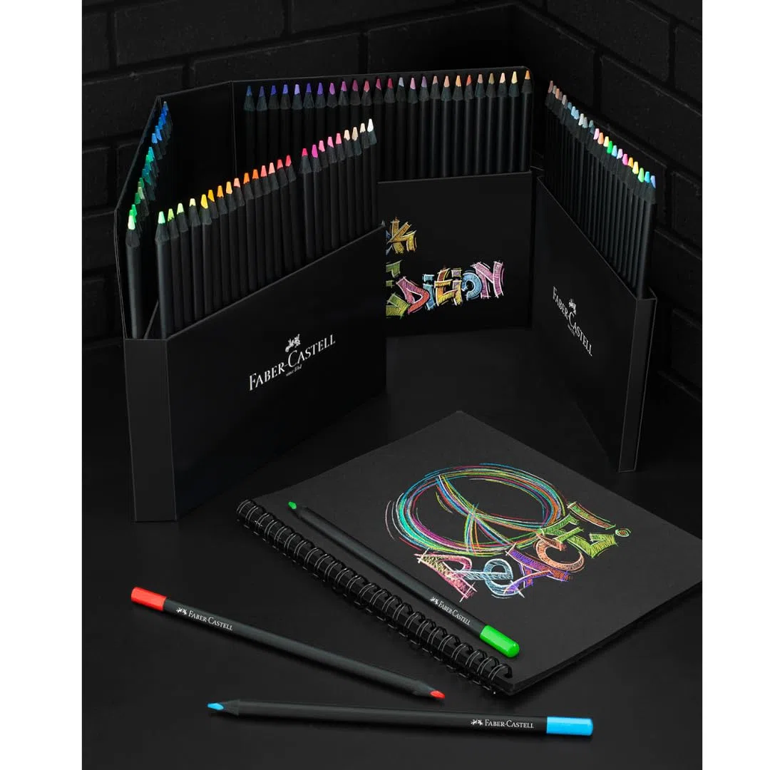 Faber-Castell 116411 - Lápices de color Black Edition, caja de 100, irrompibles, para niños y adultos