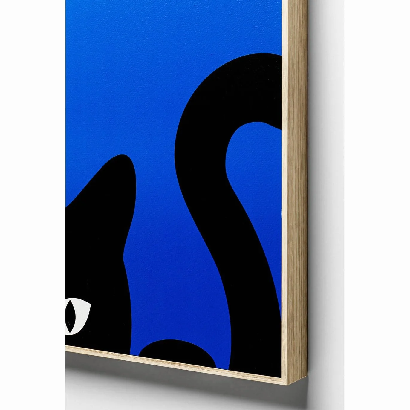 Kare Design Cuadro Ciao Gatto, Azul y Negro, Juego de 2, 40x30 cm, Enmarcado, Arte Abstracto Pop