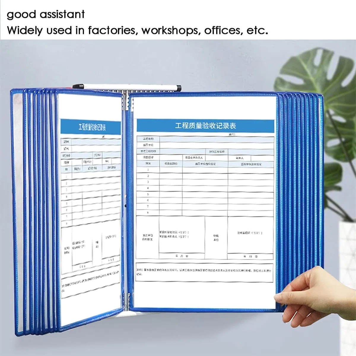 Sistema de Referencia de Pared con 10 Compartimentos para Documentos A4 y archivador de Escritorio.