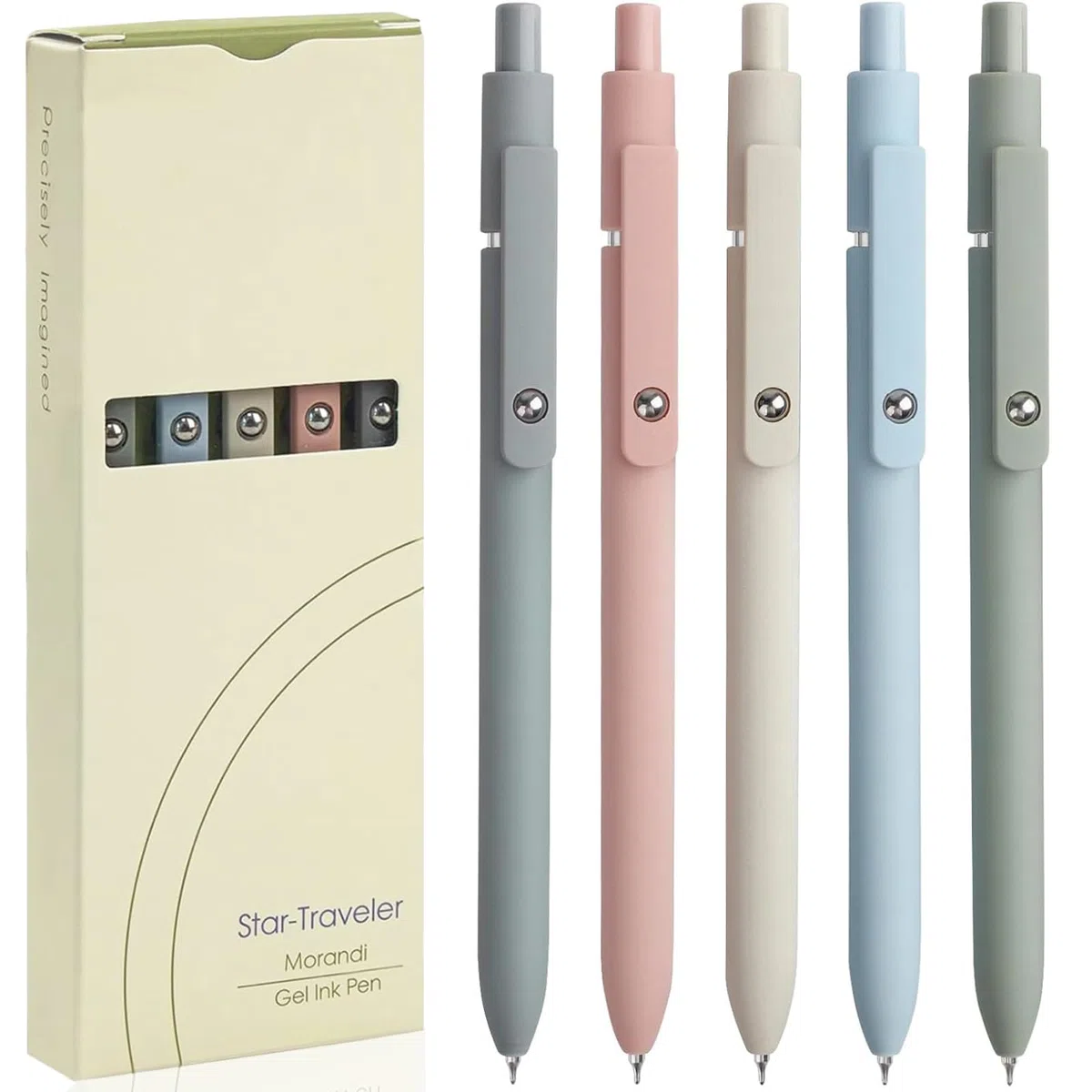 ACEES Bolígrafos de gel, 5 bolígrafos de tinta negra de punta fina de 0,5 mm con escritura suave, bolígrafos de secado rápido para diario, bolígrafos bonitos y estéticos, suministros escolares de