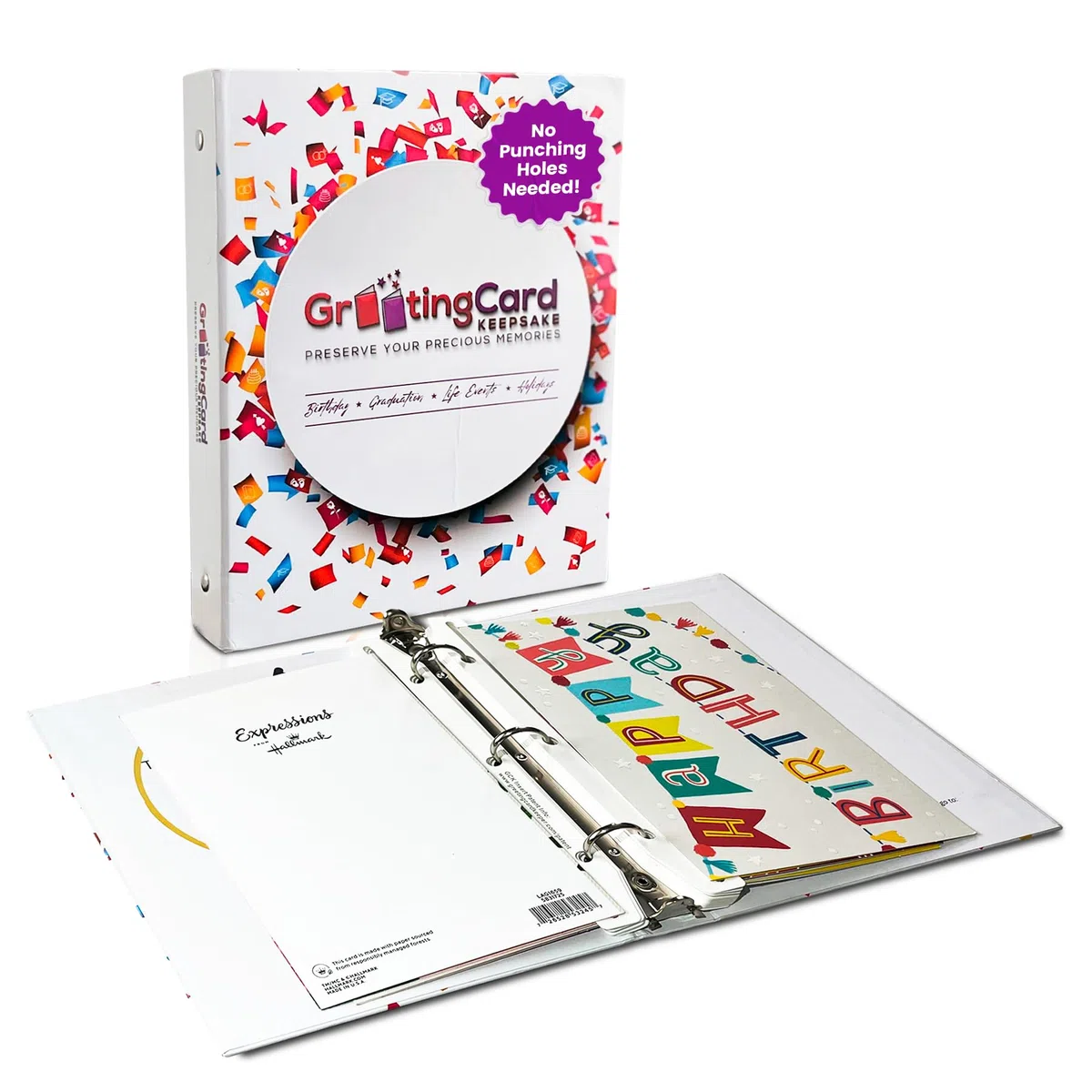 Tarjetero de recuerdo para tarjetas de felicitación | Capacidad para 18 tarjetas | Gran recuerdo de regalo | Mantén tus tarjetas en condiciones originales abatibles | Una