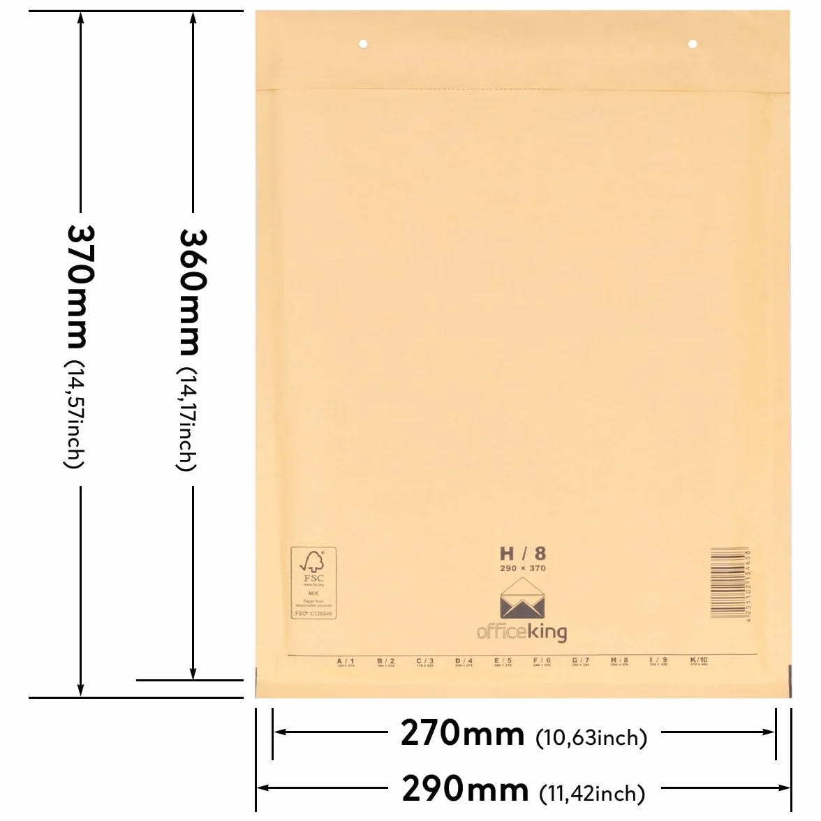 100 sobres de burbujas sobres de burbujas H8 (290 x 370mm) Marrón| sobres acolchados | sobres | envío | sobres acolchados | sobres de burbujas