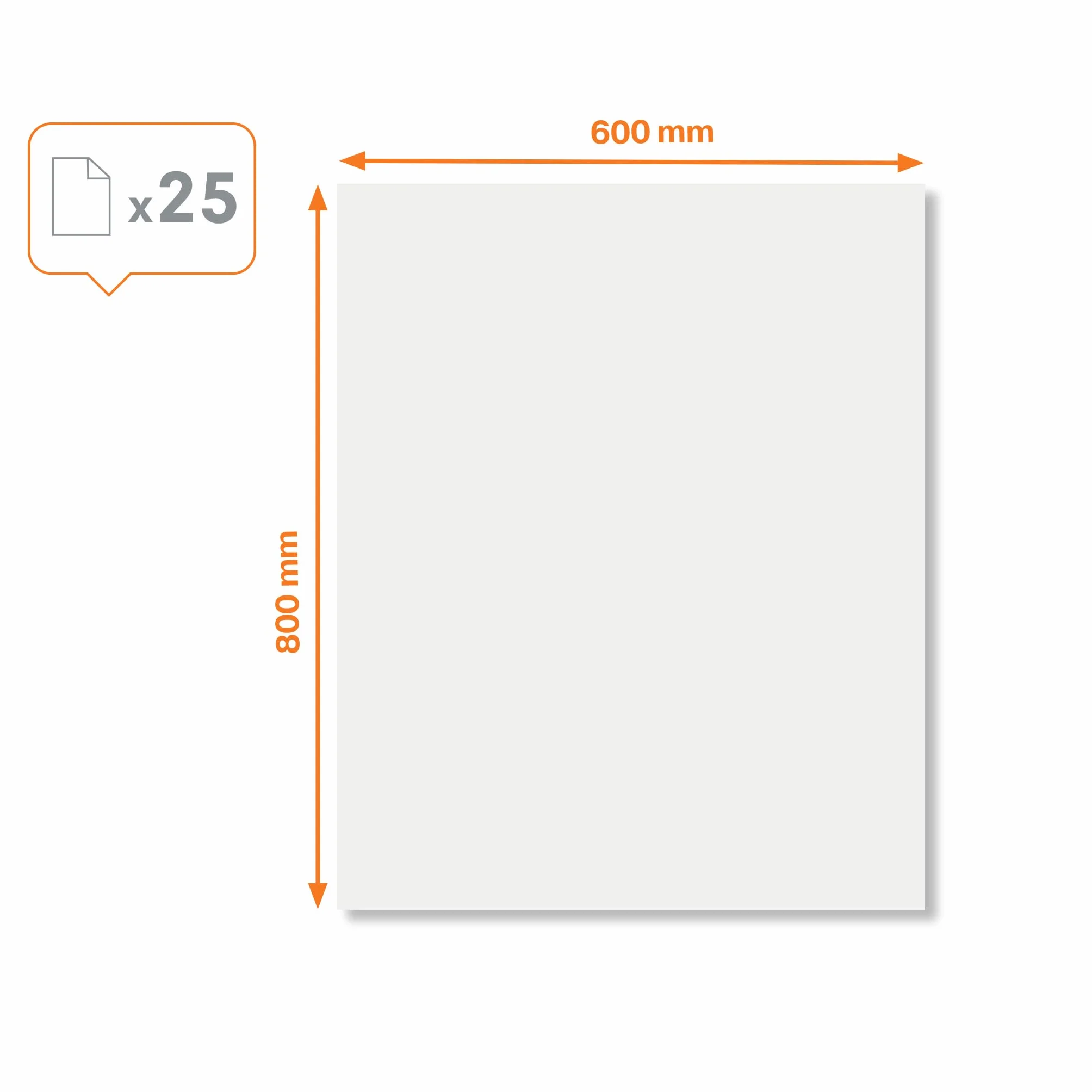 Nobo Láminas de borrado en seco, 800x600m, Pack 25, Blanco, 1905156