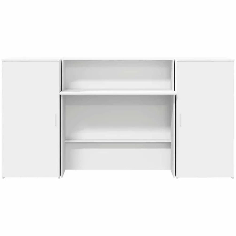 Blanco Mostrador de recepción 200x50x103,5 cm Madera ingeniería Escritorios