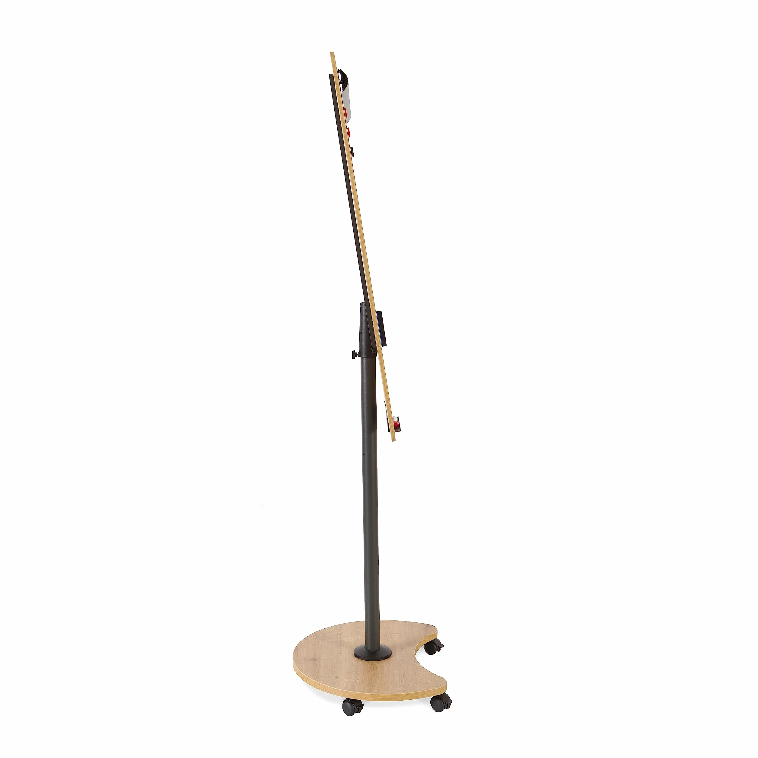 Rocada | Pizarra Móvil Magnética NATURAL - Estructura de Acero y Melamina - Superficie para Borrado en Seco - Base con 5 Ruedas - 2 Brazos Laterales Plegables - 69 x 200 x 62 cm