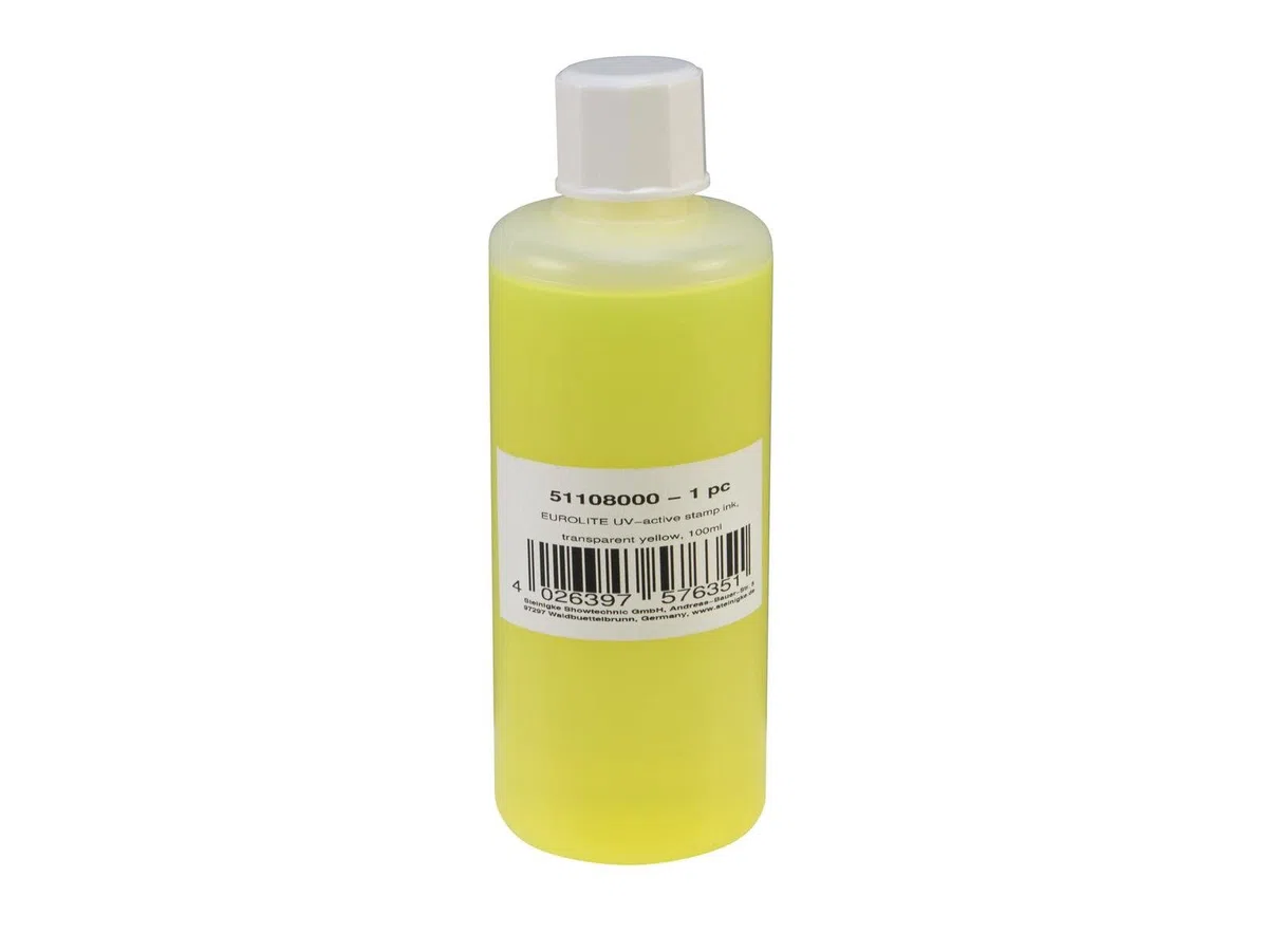 Eurolite UV-Active - Sello de tinta, amarillo transparente, 100 ml