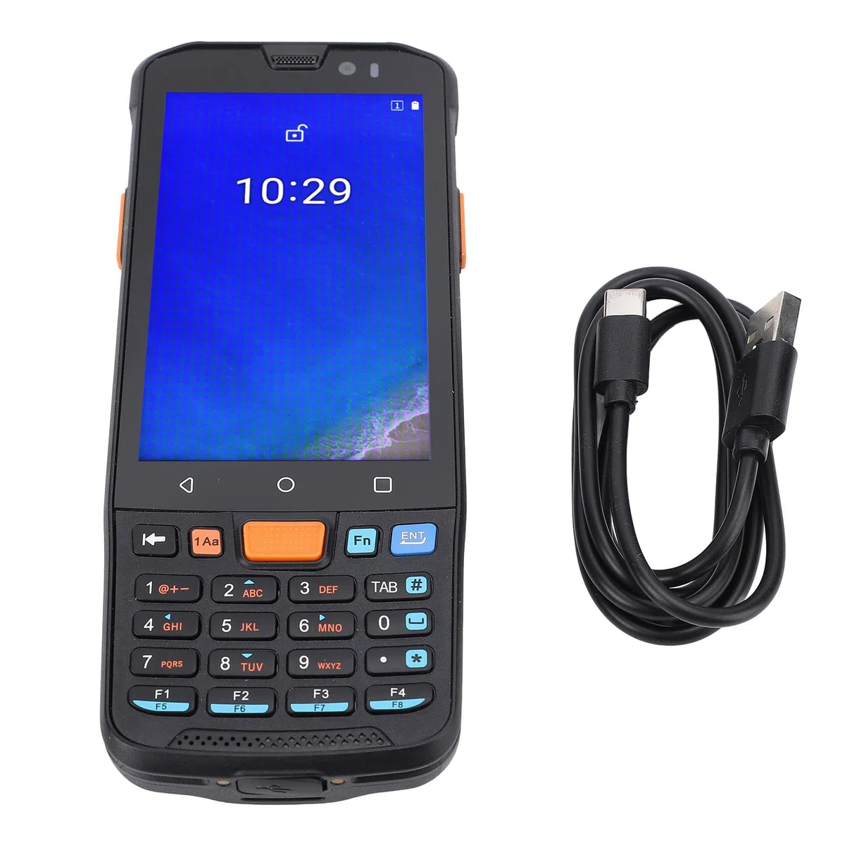 Garosa Escáner de Código de Barras 4GB+64GB Terminal Portátil Recolector de Datos Escáner de Inventario Lector de Código de Barras con Pantalla LCD de 4 Pulgadas Escaneo de Código QR