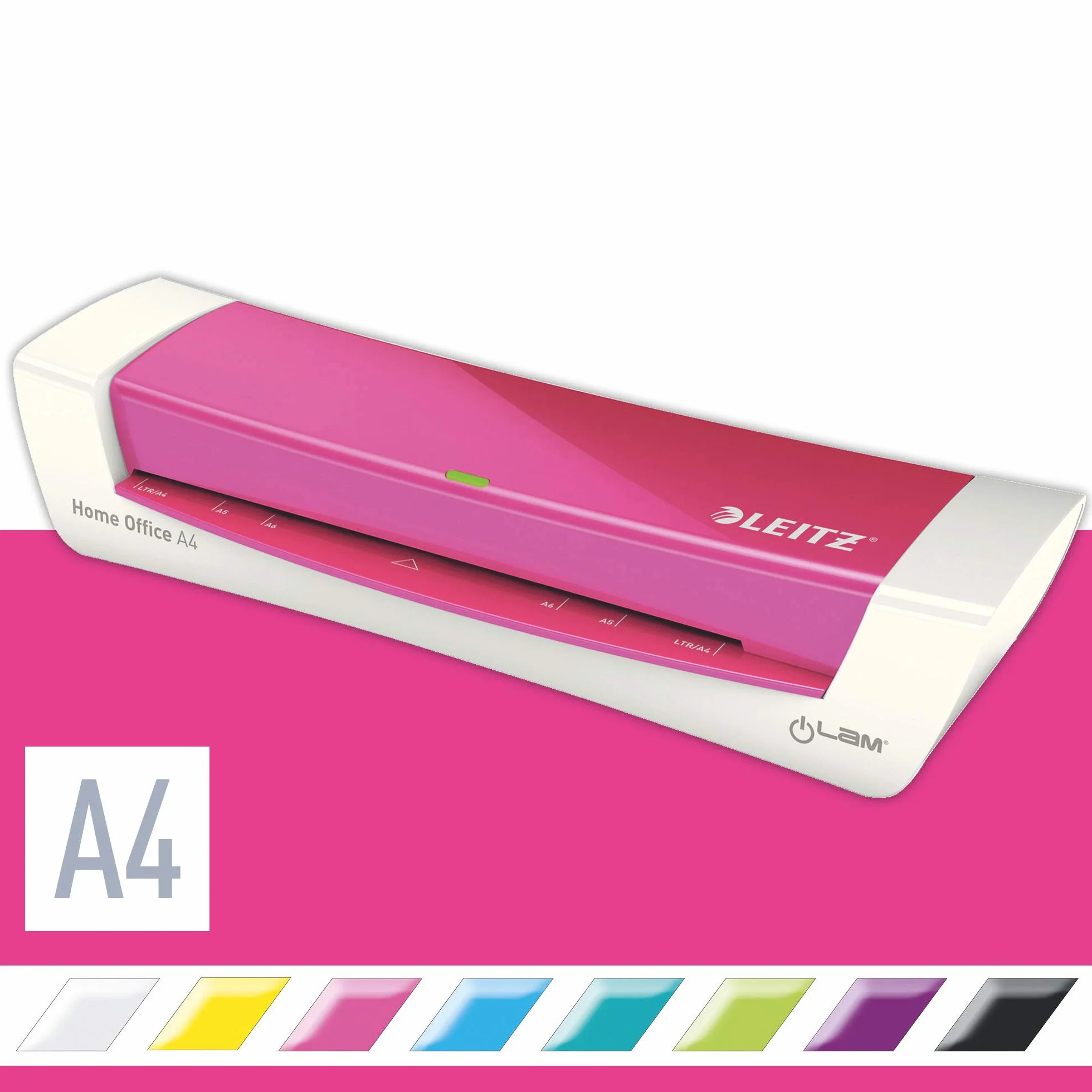 LEITZ 73680023 - Plastificadora térmica iLAM Home Office DIN A4 color blanco/fucsia