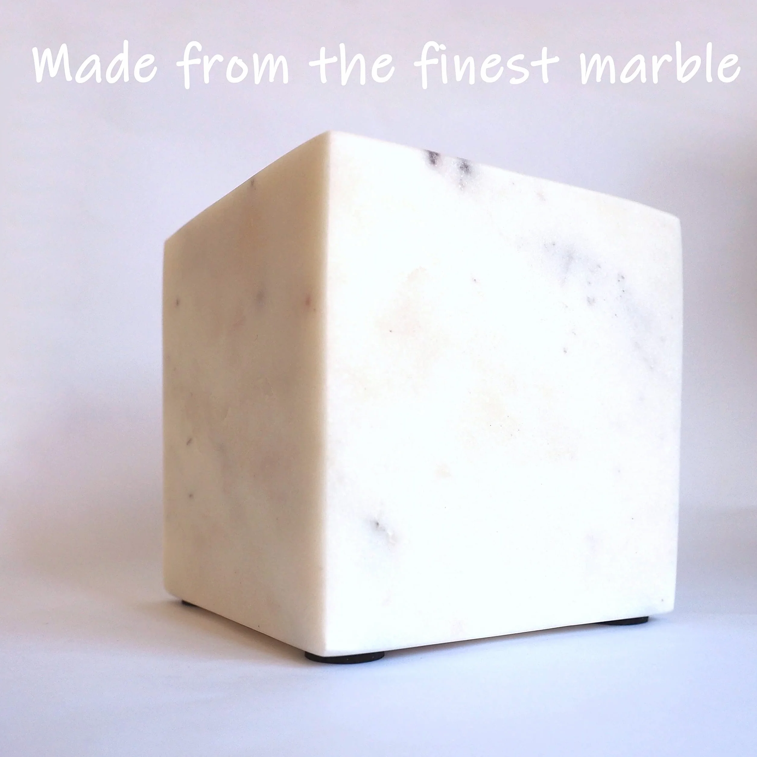Juego de 2 sujetalibros de mármol hecho a mano con forma de cubo de mármol pesado cuadrado para decoración de estanterías decorativas con parte inferior antideslizante, estantes sólidos para el hogar,