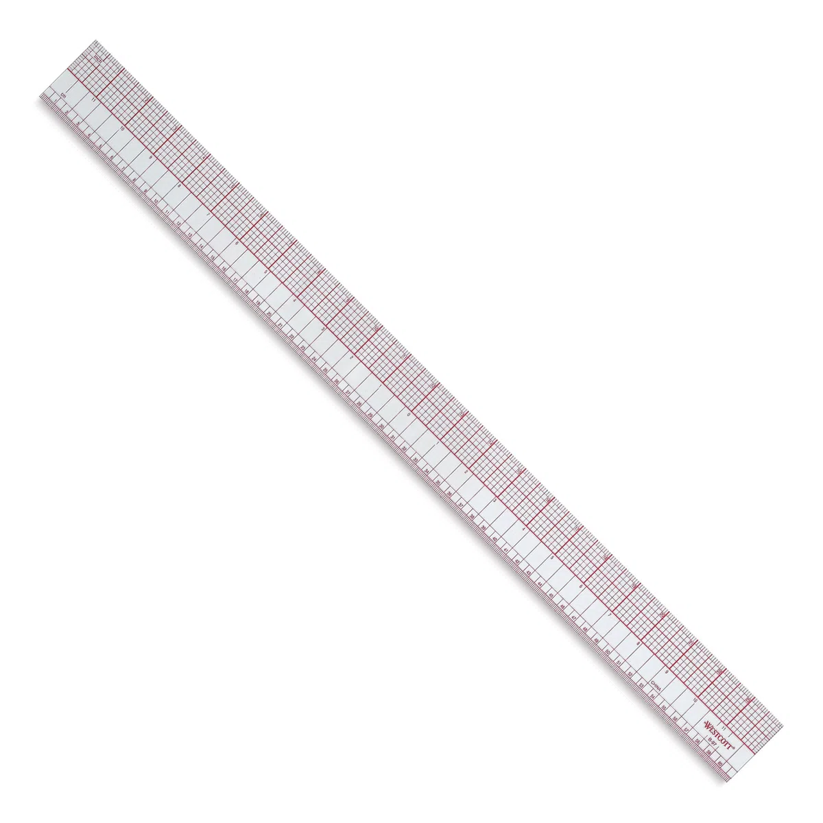 Westcott Inglés/métrica Regla, 24 ", transparente (B-97)