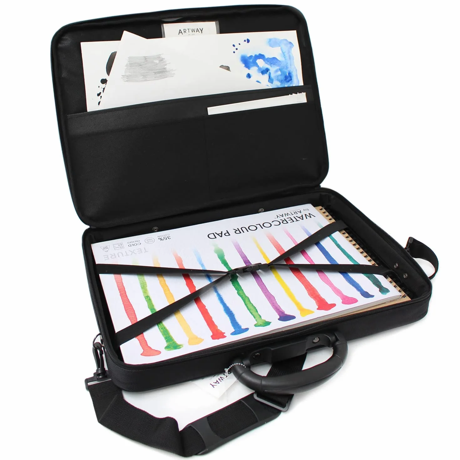 Artway - Funda de transporte A3 - Correas y correas internas para los hombros - Archivo artístico grande con bolsillos internos y externos (sin anillos)