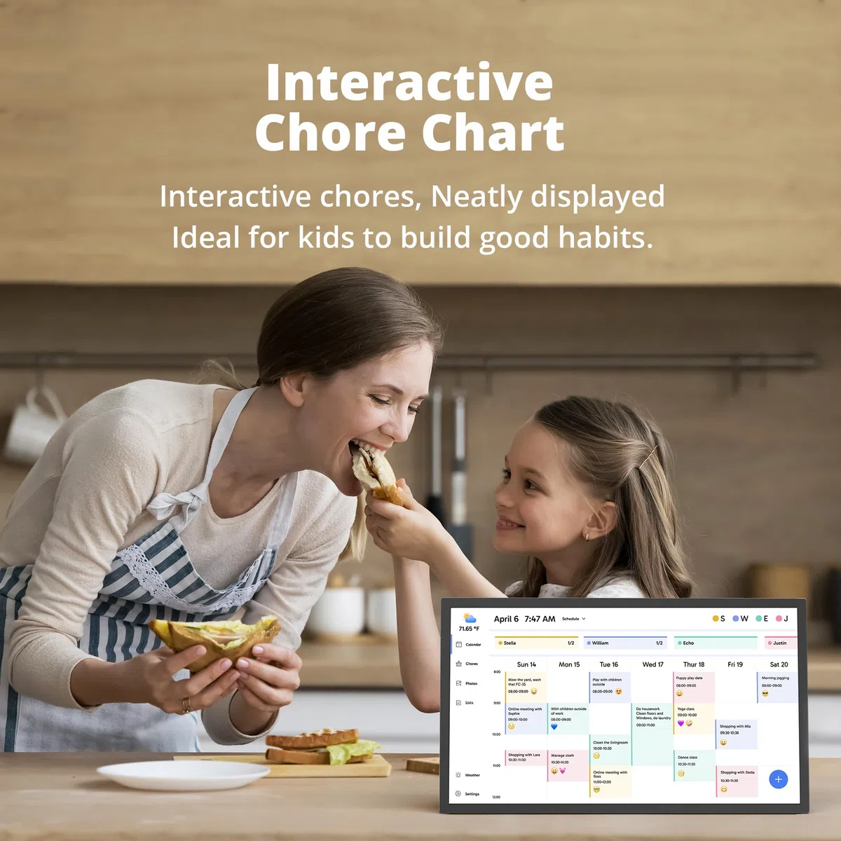 Dragon Touch Calendario digital de 24 pulgadas, pantalla táctil interactiva Full HD 1080P, planificador familiar inteligente, pantalla de hogar, calendario digital de pared y escritorio para una