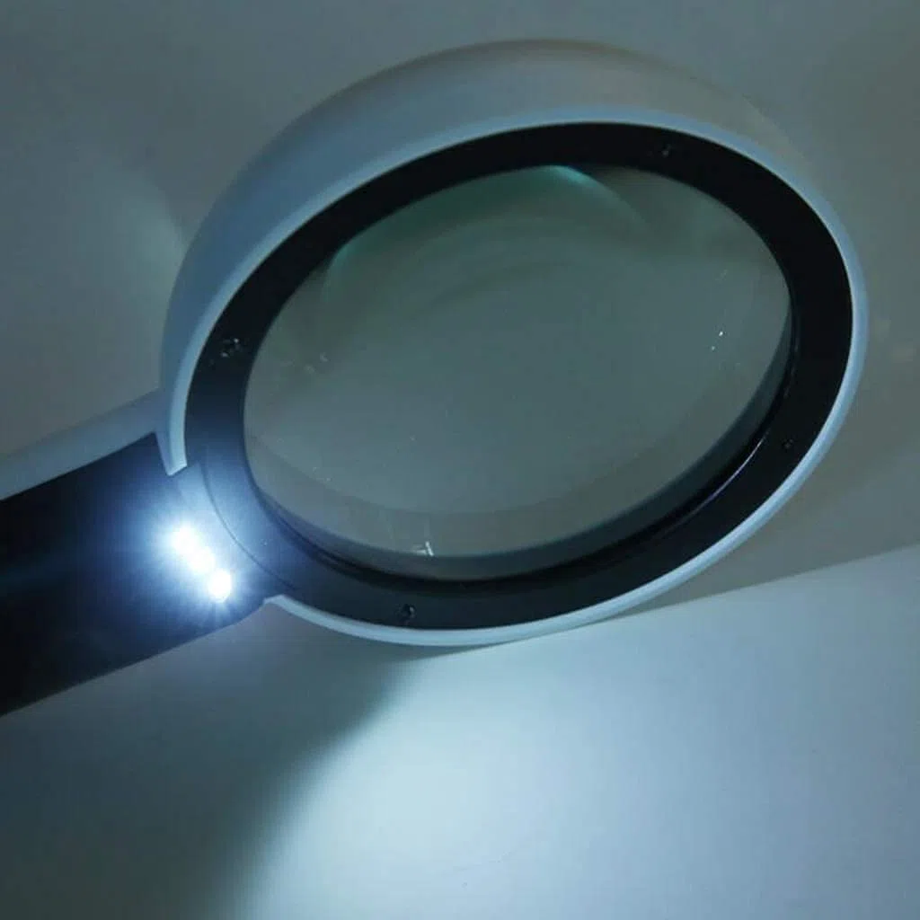 MRKU Lupa Lupa de Mano con luz LED Lupa de Mano 30X HD Lupa aplicable a Libros, periódicos, mapas, Monedas, Pasatiempos y Manualidades Lupa