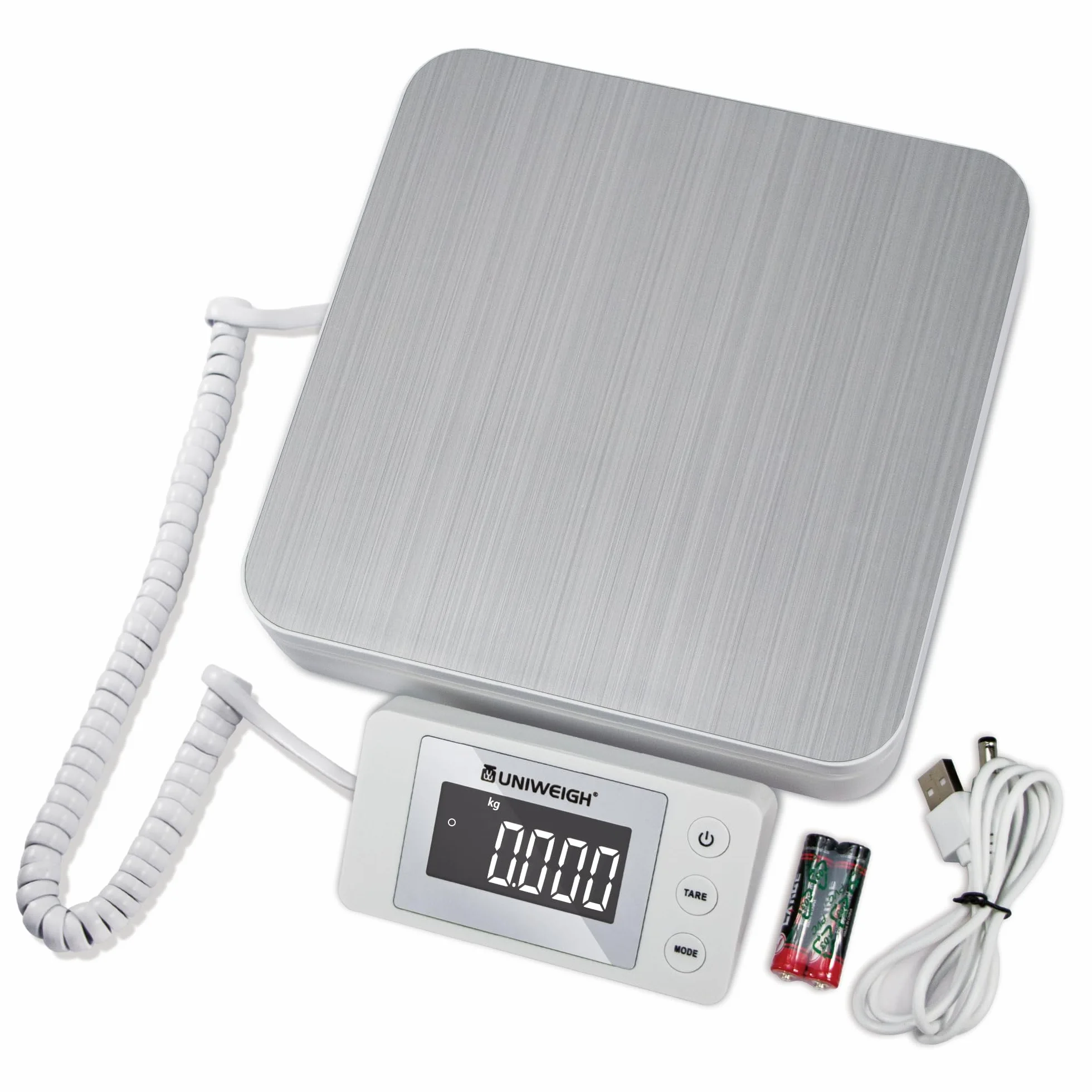 UNIWEIGH Báscula Postal Digital 88lb/0.1oz con Tare y LCD, para Paquetes Pequeños