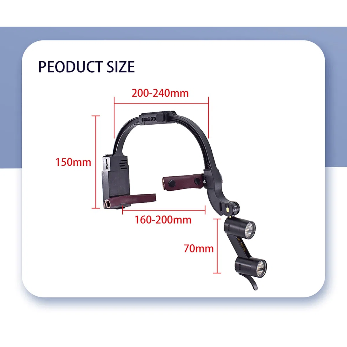Lupa Dental De 3,5 Aumentos, Faro LED Dental De 5 W con Caja De Almacenamiento, Equipo De Laboratorio Binocular De Aumento para Otorrinolaringología, Estomatología, Sutura De Desbridamiento