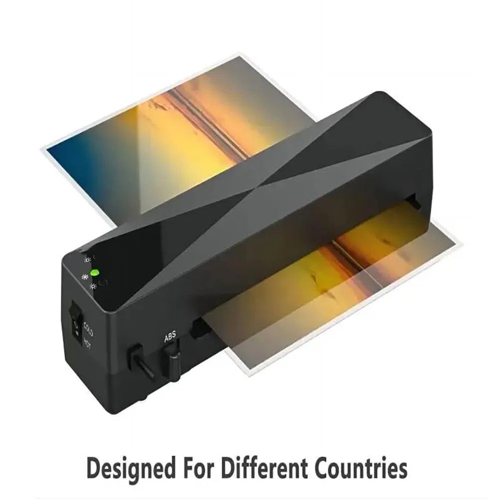 Plastificadora de documentos Máquina Laminadora A4/A5/A6, ABS, protección trasera, temperatura constante inteligente, rollo de película para laminado, para oficina, escuela y uso comercial.