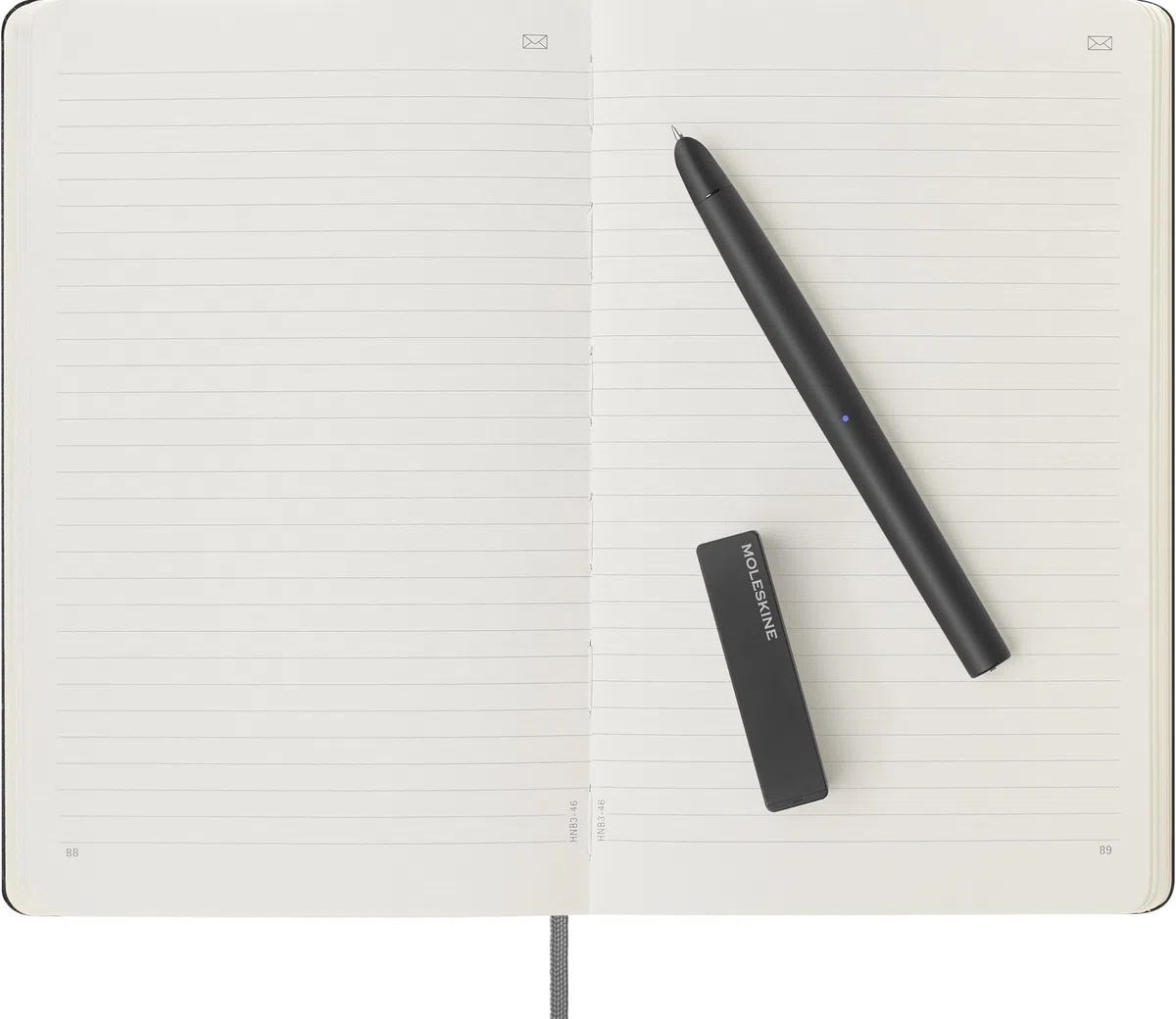 Moleskine Smart Writing Set, Libreta Inteligente con Bolígrafo Inteligente Incluido, Cuaderno Digital de Moleskine con Páginas a Rayas, Grande, 13x21 cm, Negro