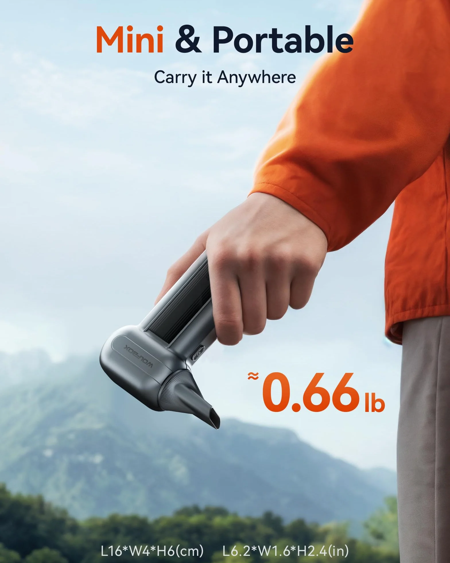 WOLFBOX MF100 plumero eléctrico de aire-150000RPM Super Power inalámbrico plumero de aire, motor sin escobillas recargable, 3-Gear ajustable soplador de polvo para el ordenador, teclado, casa y coche