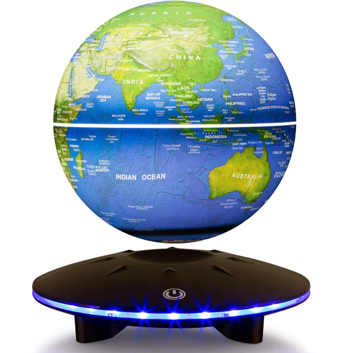 Globo de levitación Bolas de levitación magnética Rotación automática Cambio multicolor LED Mapa del mundo flotante para habitación Escritorio de oficina Luces nocturnas Regalo educativo para niños