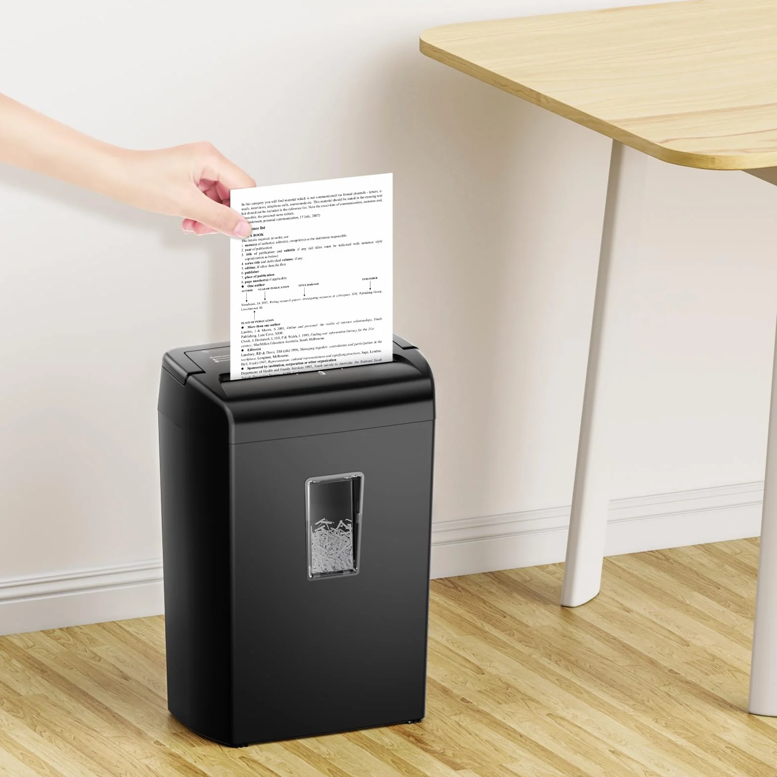 Bonsaii Destructora de Papel y Tarjetas de Crédito de Corte Cruzado, 10 Hojas, Nivel de Seguridad P-4, Trituradora de Documentos de 21L, Protección contra sobrecalentamiento y diseño del asa(C209-D)