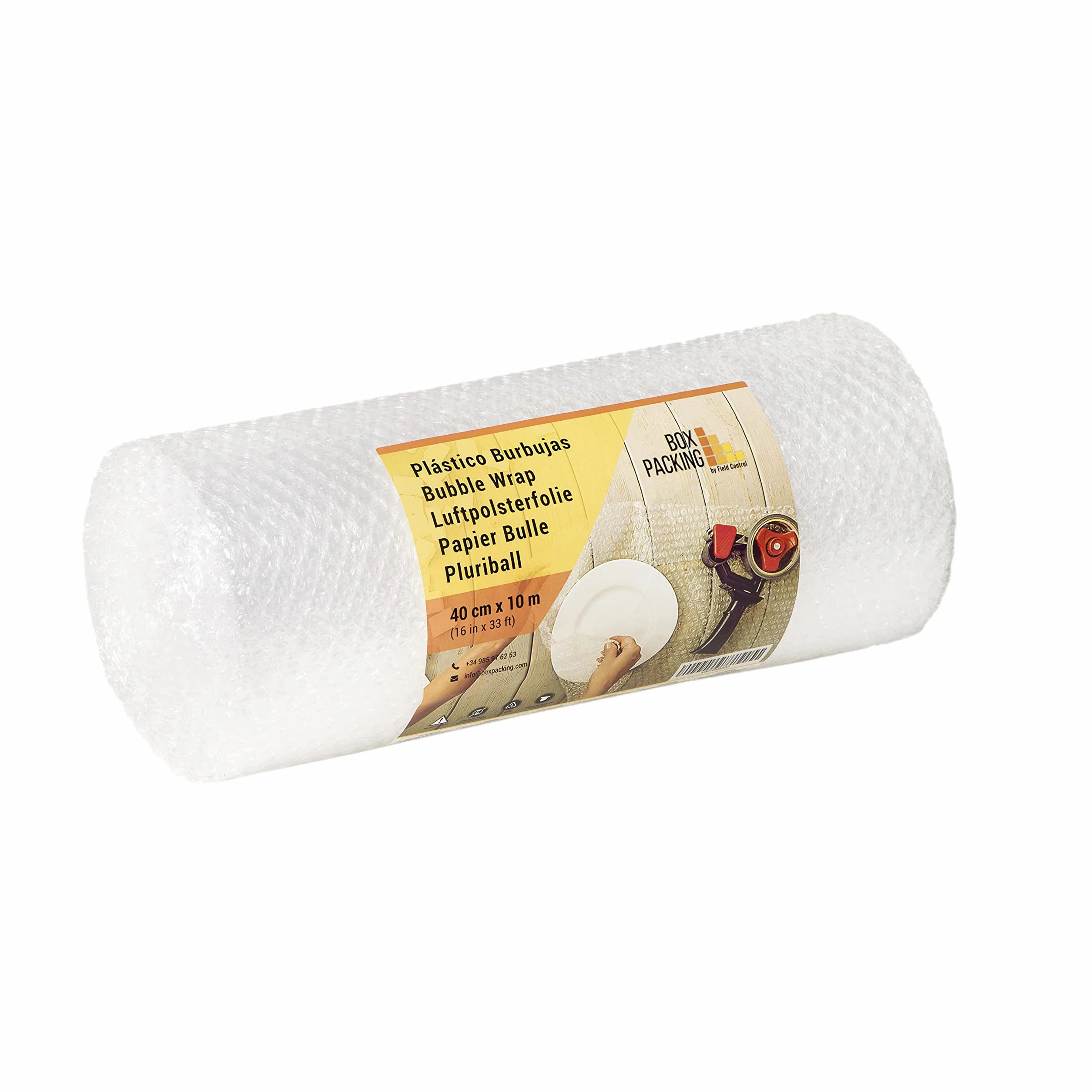 BOXPACKING | Papel Burbujas Embalaje Mudanza | Plástico Burbujas | 40 cm x 10 m | Rollo burbujas Embalaje | Bubble Wrap | Protección de objetos frágiles para envíos y mudanza | Burbuja 1 cm (40 g/m²)