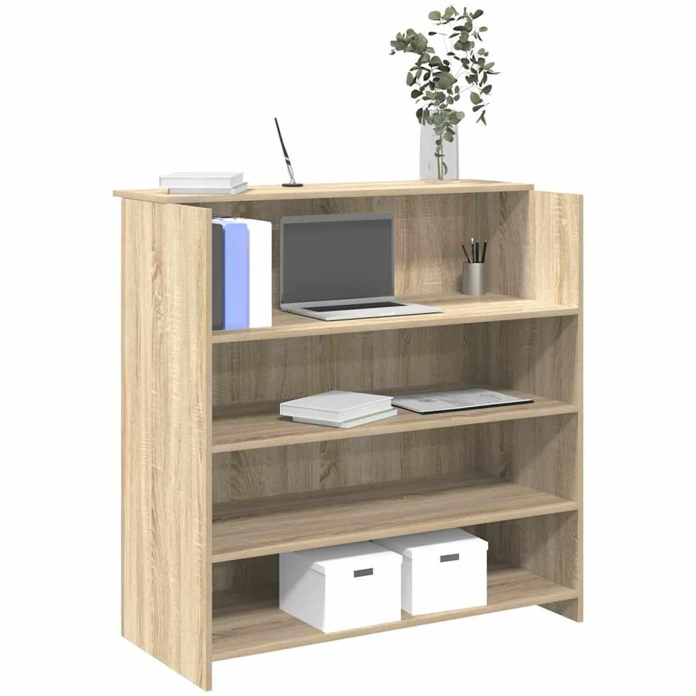 vidaXL Mostrador recepción Roble Sonoma 100x50x103,5 cm Madera ingeniería