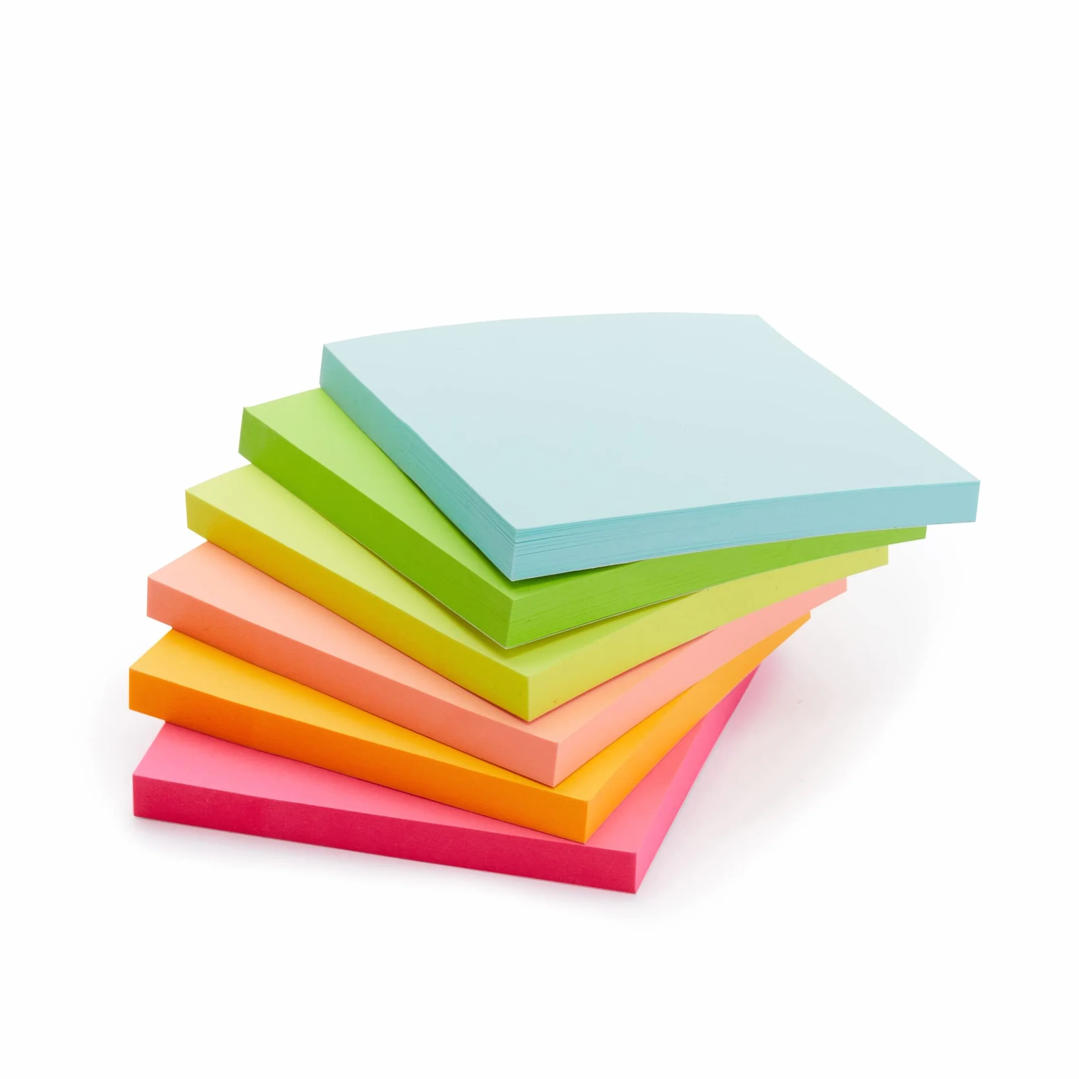 Amazon Basics Notas Adhesivas de Tamaño Estándar, 48 Blocs, Blocs de Notas Autoadhesivas, Colores Surtidos, 7,6cm x 7,6cm