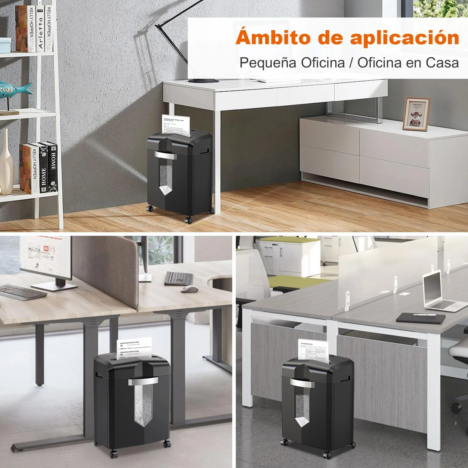 Bonsaii Trituradora de Papel/CD/Tarjeta de crédito para Oficina en casa, trituradora de microcorte, 12 Hojas, trituradora Funciona Durante 60 Minutos, con 4 Ruedas y Papelera de 16 litros (C266-B)