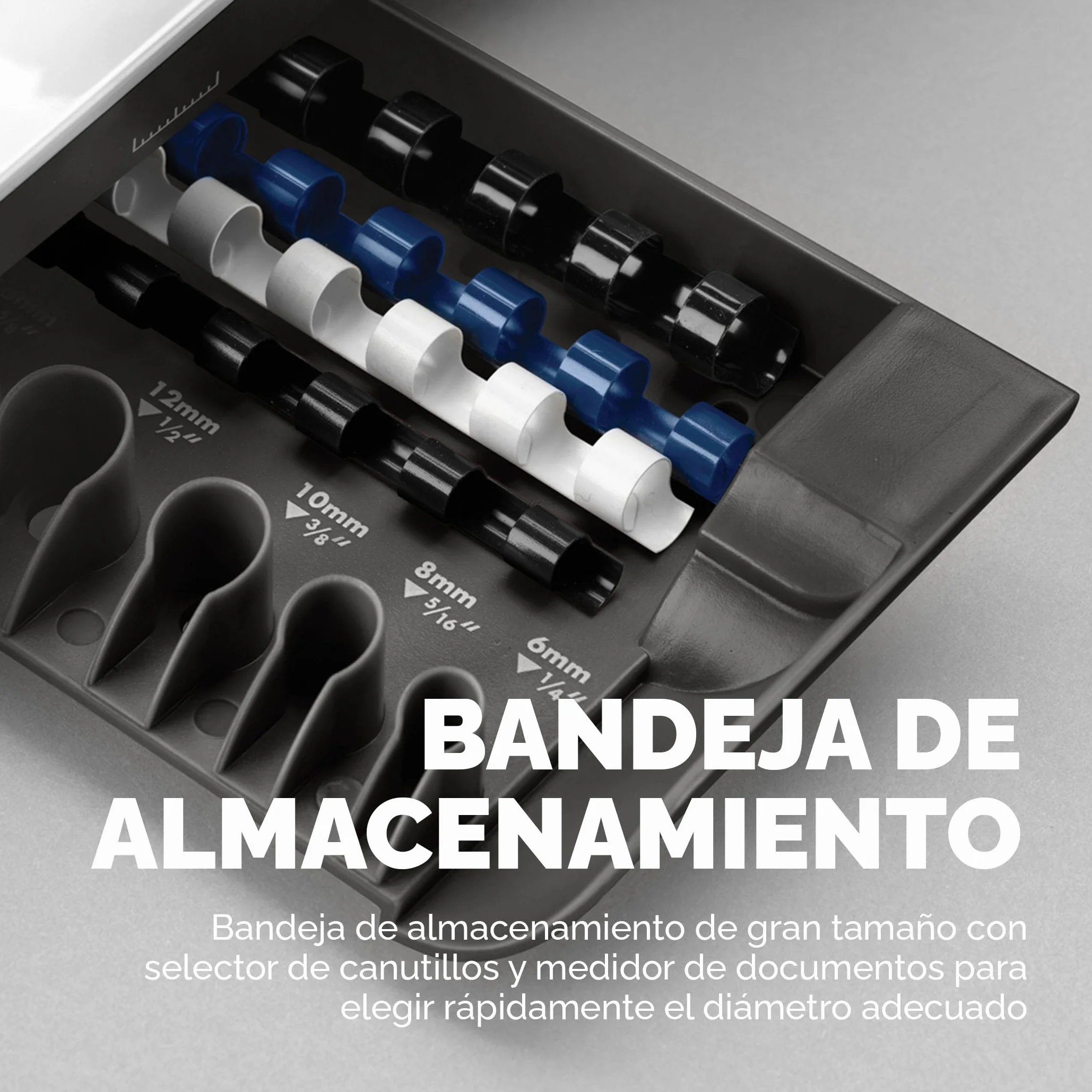 Fellowes Star+ encuadernadora con almacenamiento – perfora hasta 15 hojas A4 – encuadernadora manual de canutillo plástico – encuaderna hasta 150 hojas – ideal hogar o pequeña oficina