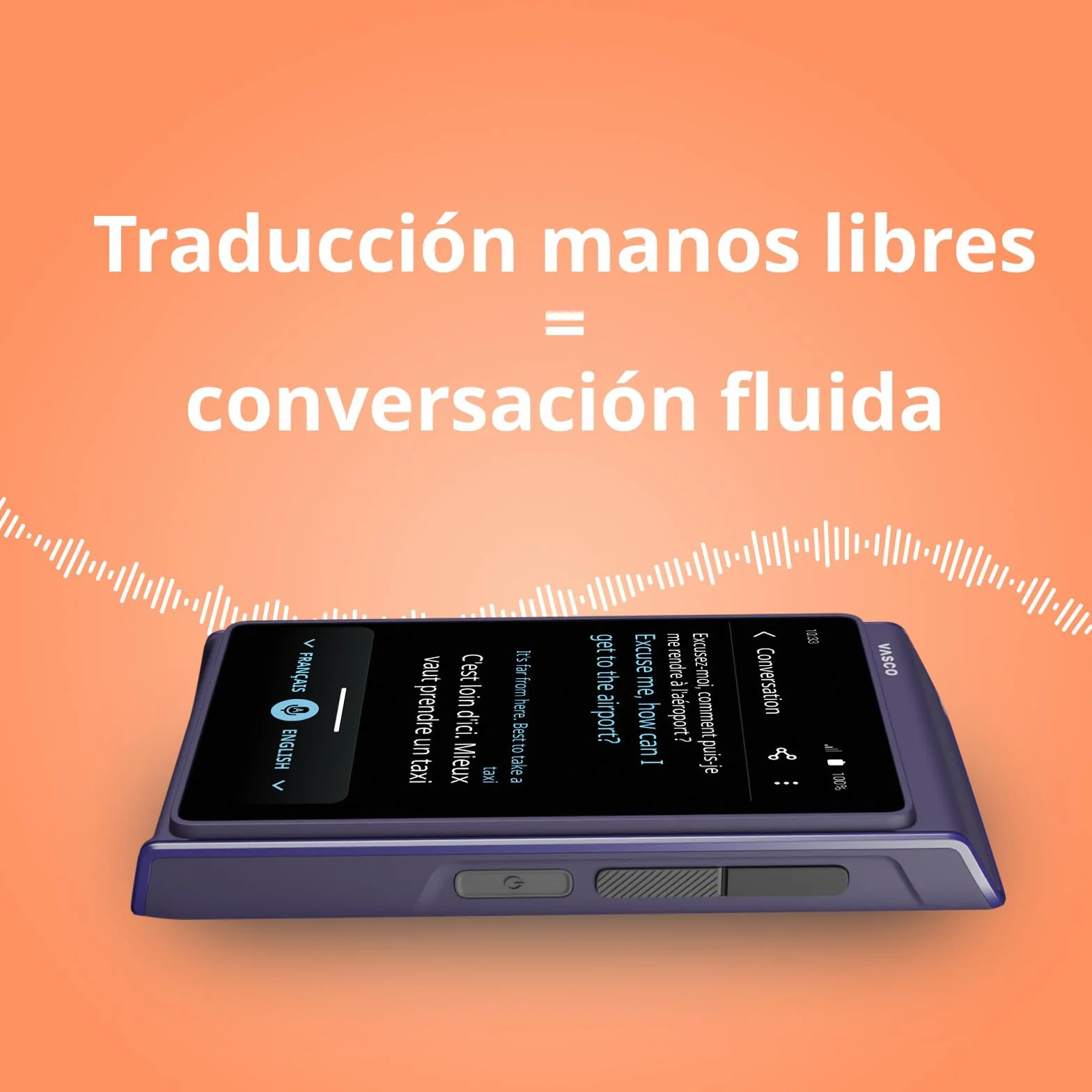 Vasco Q1 Traductor | Traductor instantáneo de voz. Clonación de voz mediante IA | 113 idiomas | Internet sin costes de por vida en casi 200 países | Phantom Black