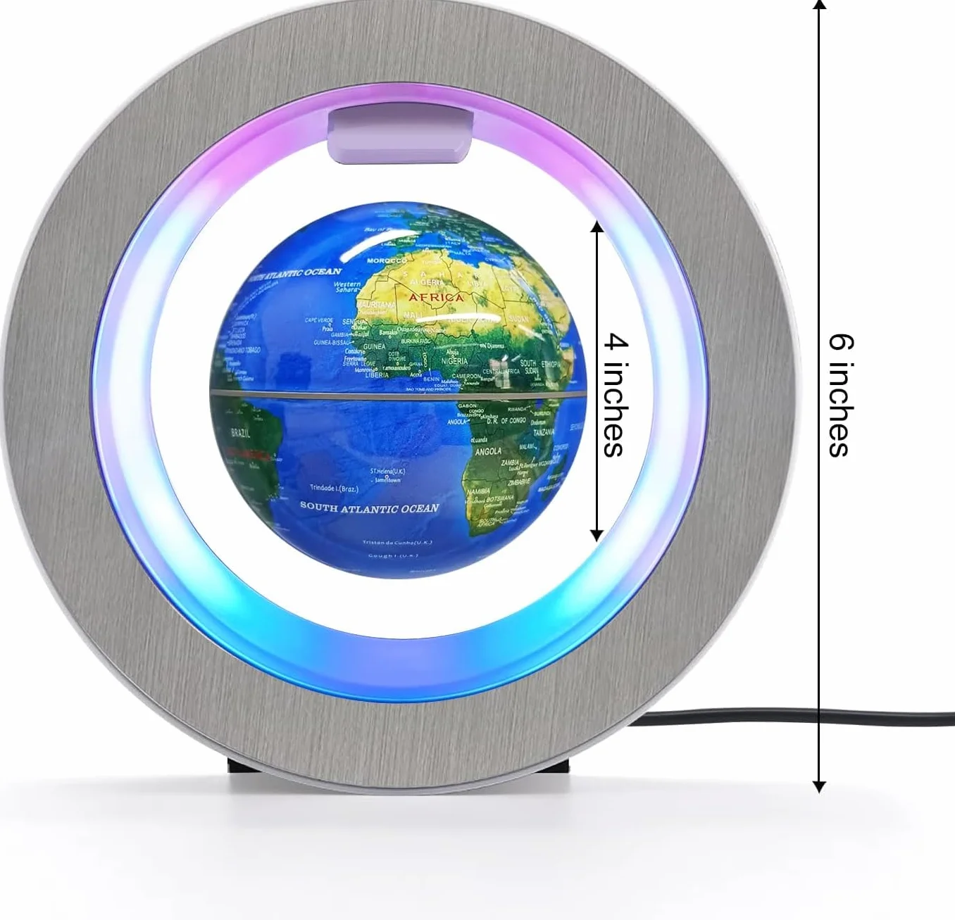 Flagest Globo flotante de levitación magnética – Globo levitante en forma de O con luces LED para educación, hogar, oficina, escritorio, regalo de fiesta de cumpleaños
