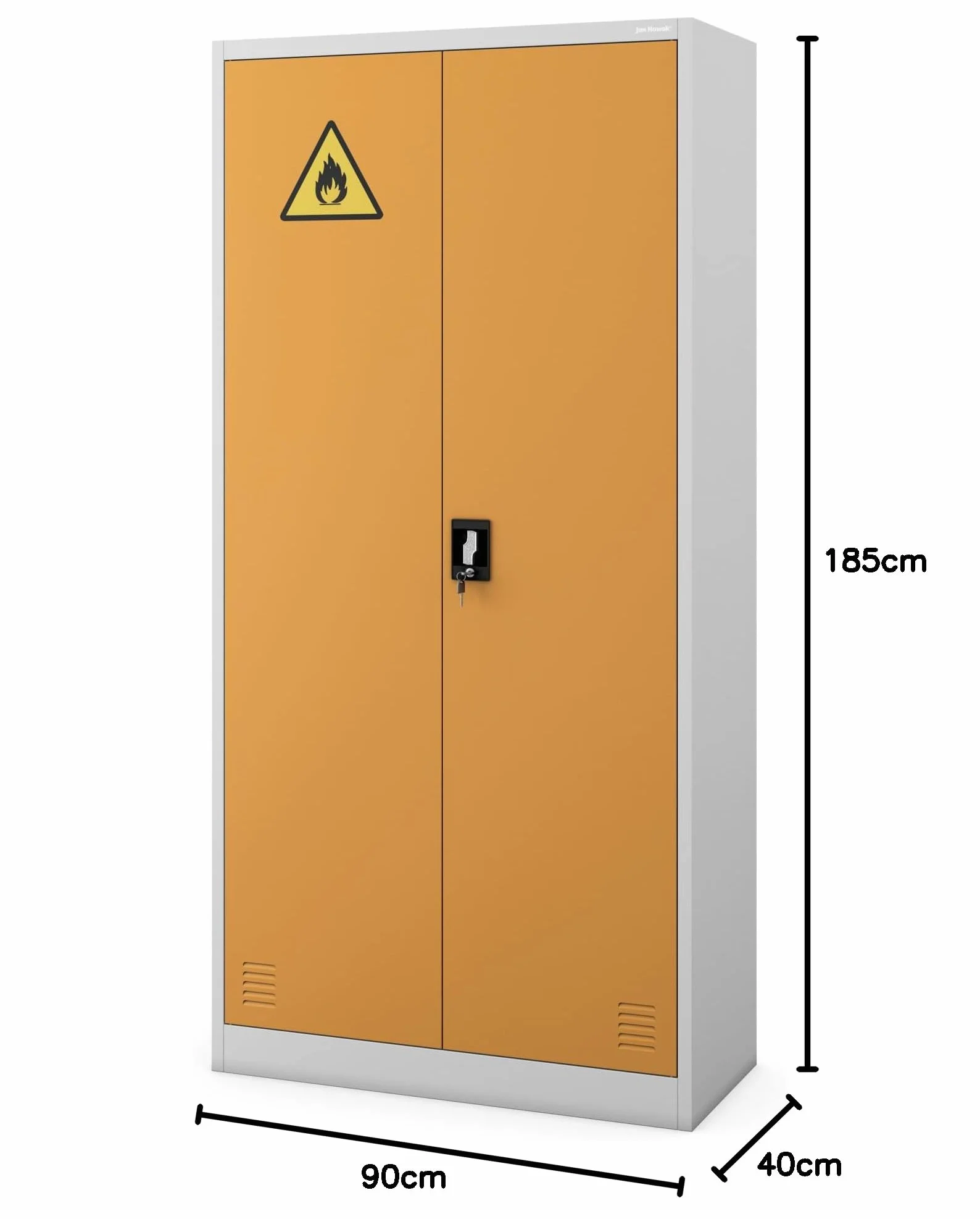 Armario de Acero para Productos Químicos 90 x 185 x 40 cm con Cerradura 4 Estantes