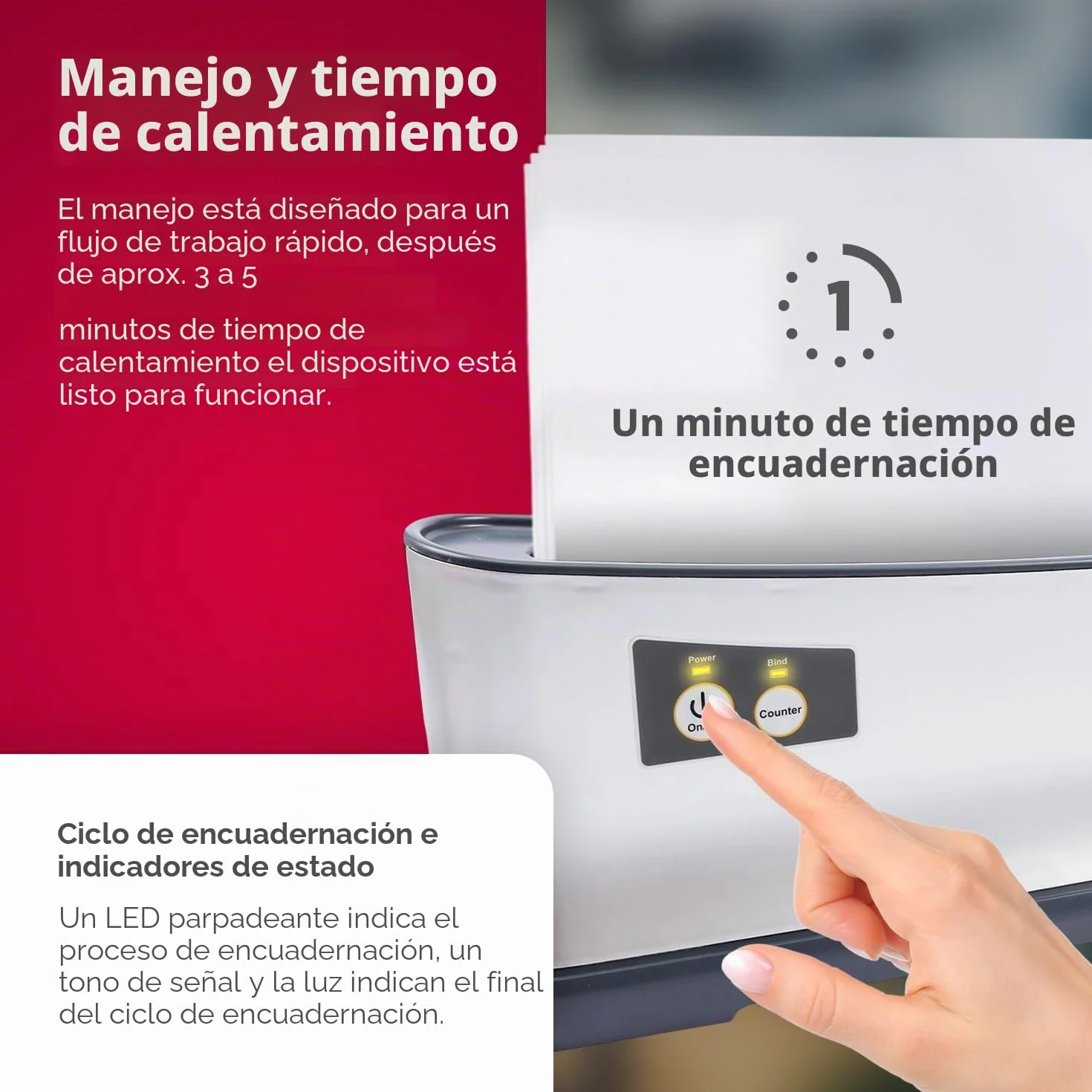 Olympia TBL 1280 Combo Máquina para encuadernación térmica, desconexión automática despues de 90 minutos