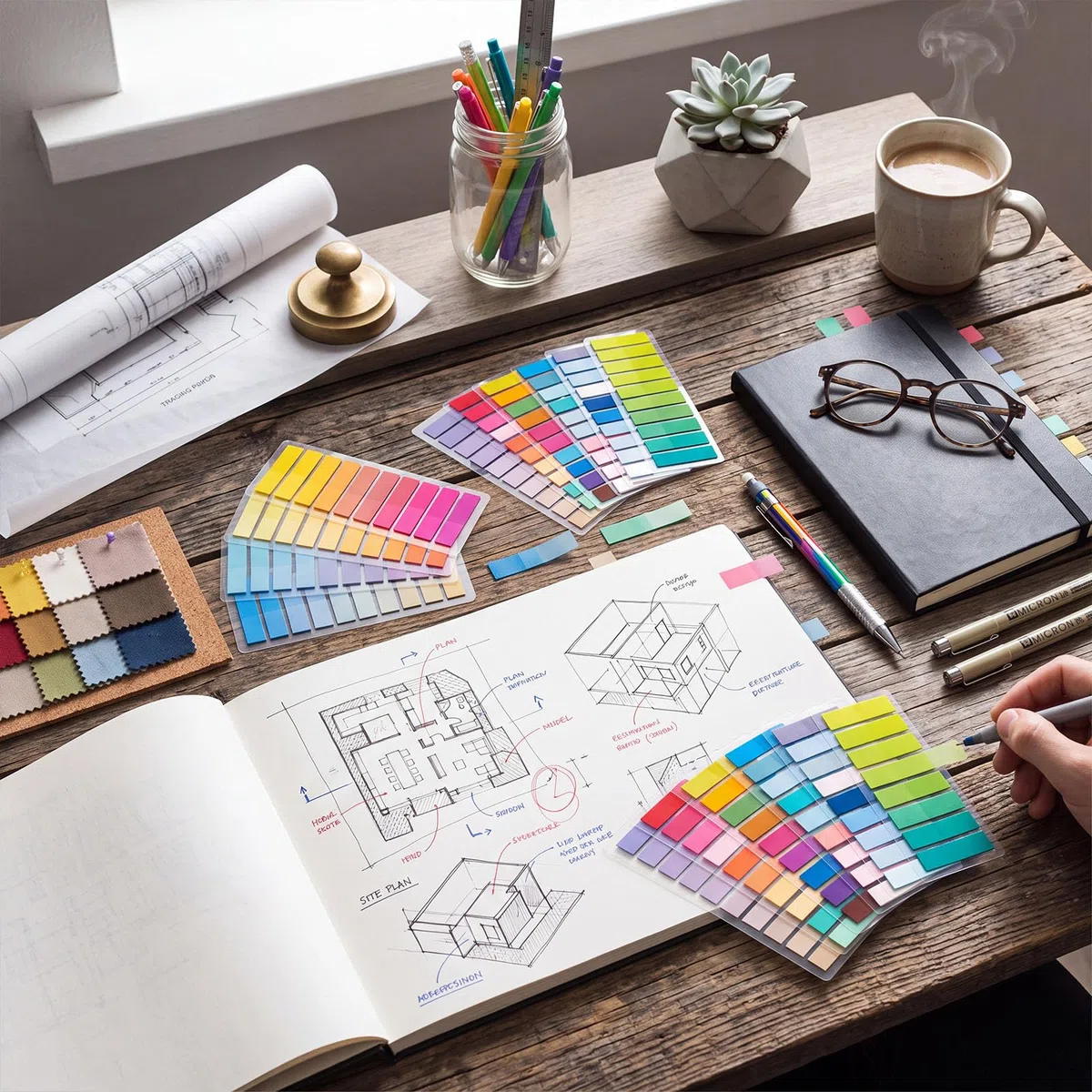 ReliThick 16000 pestañas adhesivas para escribir, notas de libro de 80 colores para anotar libros, pestañas de índice autoadhesivas para Biblia, planificador, cuaderno, suministros escolares y de