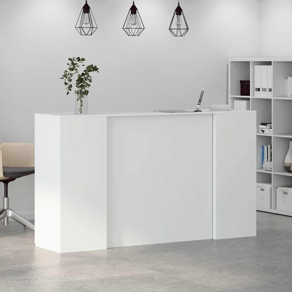 vidaXL Mostrador de recepción Blanco 180x50x103,5 cm Madera de ingeniería