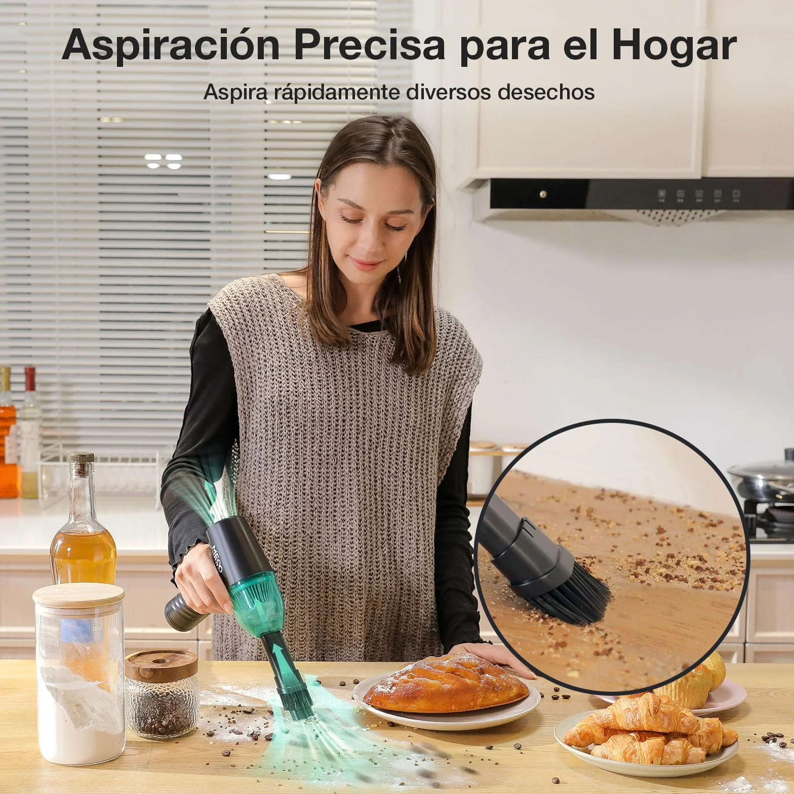MECO ELEVERDE Soplador de Polvo Eléctrico y Aspirador 2 en 1, 100000 RPM Soplador Aire Comprimido, 3 Velocidades, 10 Kpa Soplador de Aire Inalámbrico, Aire Comprimido Limpieza PC, Sofá, Coche, Verde