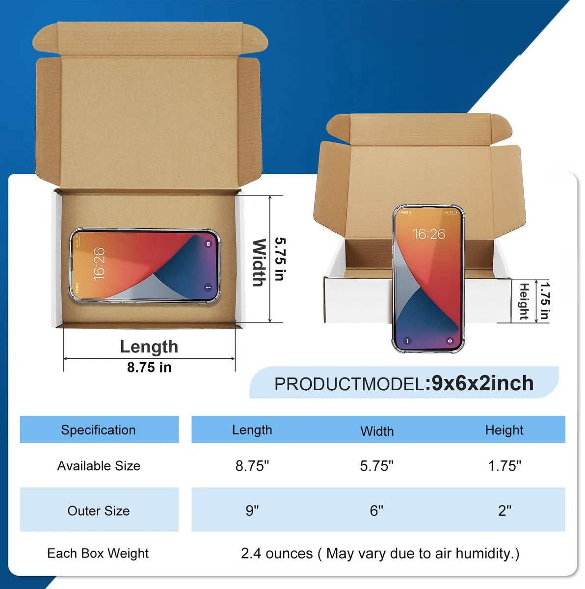 Famagic Cajas de embalaje pequeñas de 9 x 6 x 2, paquete de 25 cajas de envío blancas, cajas de cartón corrugado para pequeñas empresas, cajas de correo para embalaje, a granel