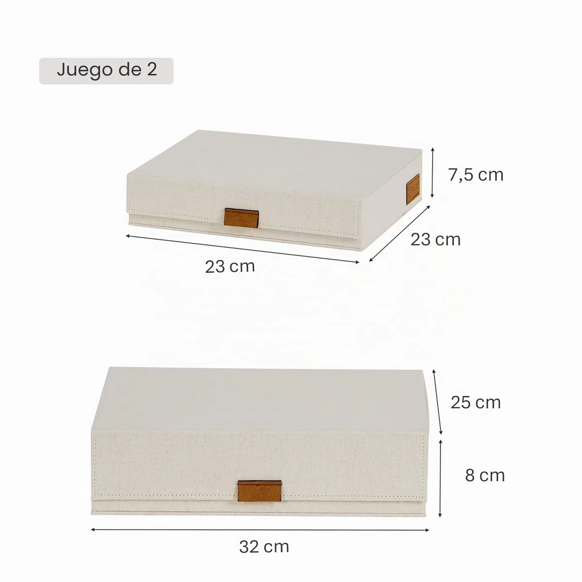 LOVE !T STORE !T 2 cajas de almacenamiento premium con tapa – Caja de documentos – A4 – Tela de lino – Cierre magnético – Tapa abatible – Beige – 28 x 23 x 6 cm & 31 x 25 x 8 cm | Caja organizadora con tapa magnética de lino, ideal para papel A4, 2 cajas